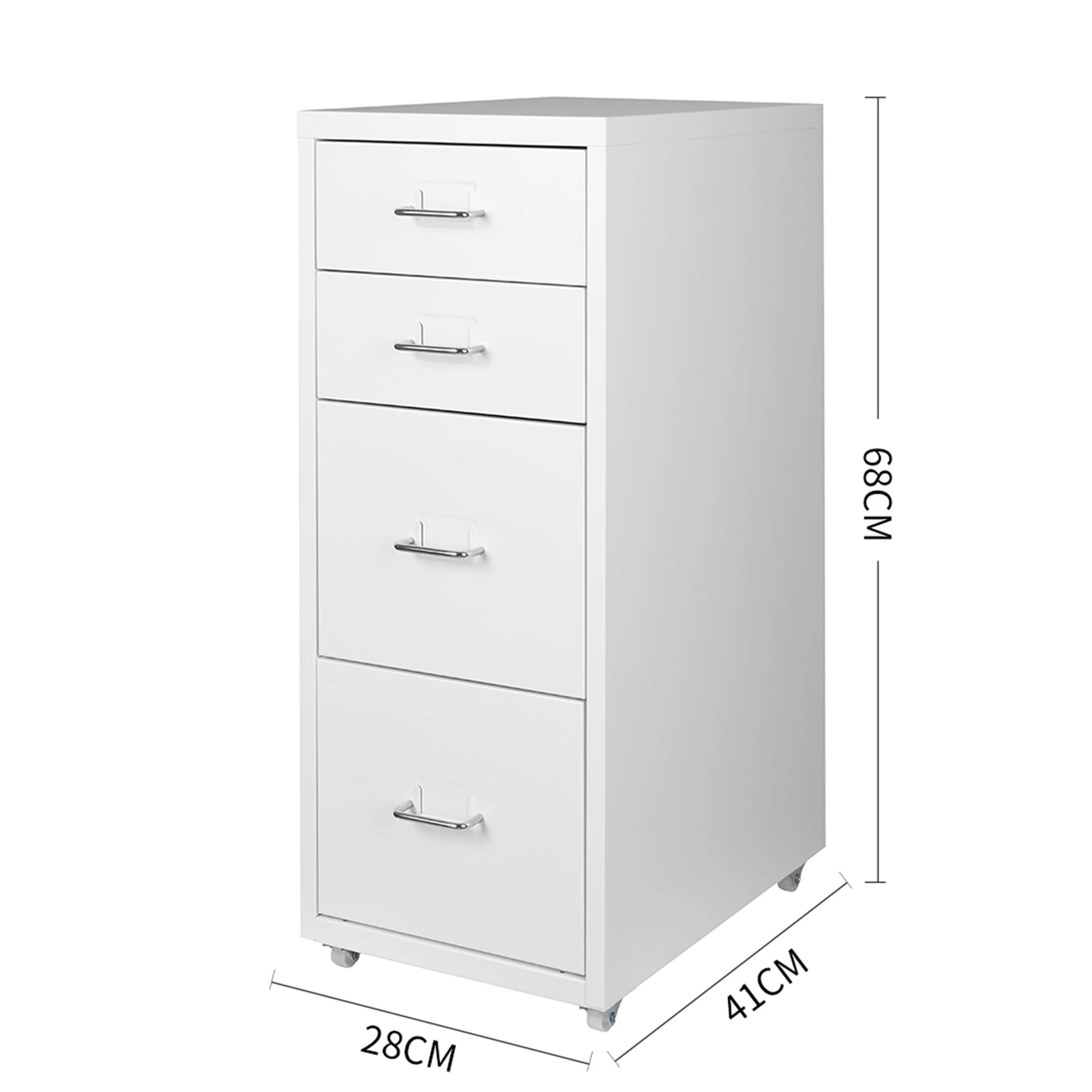 3 Levede 4 Drawer Office Cabinet - White, 3 of 7