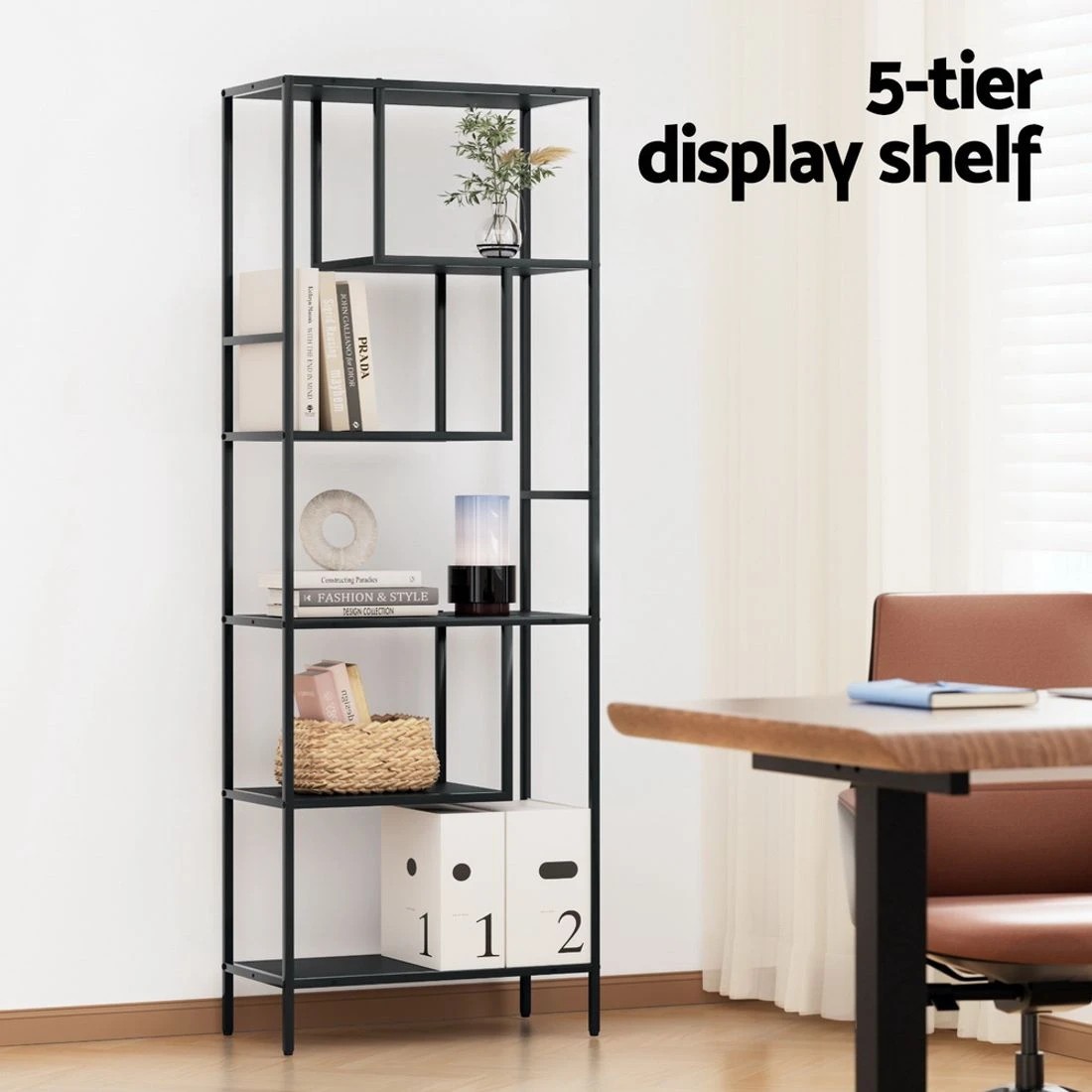 6 Artiss Bookshelf 5 Tiers
 - Black, 6 of 8