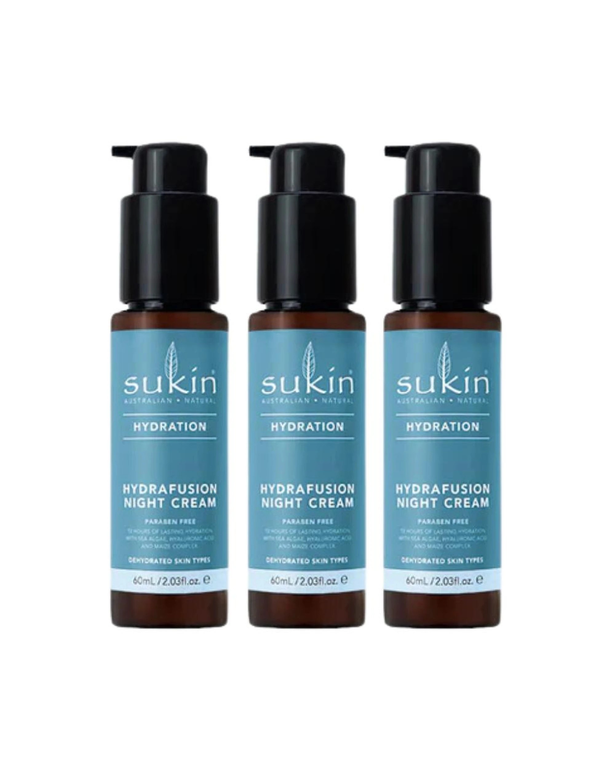 1 3 x Sukin Hydration Hydrafusion Night Cream 60mL, 1 of 1