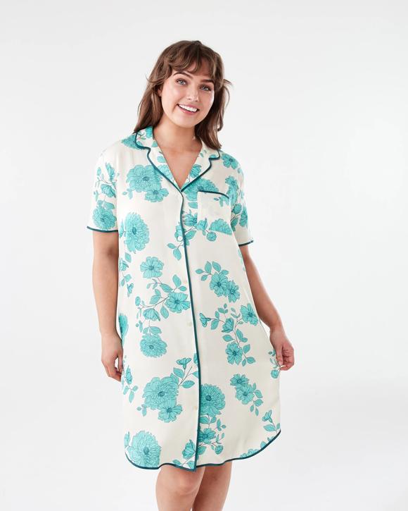 Short Sleeve Matte Satin Nightie