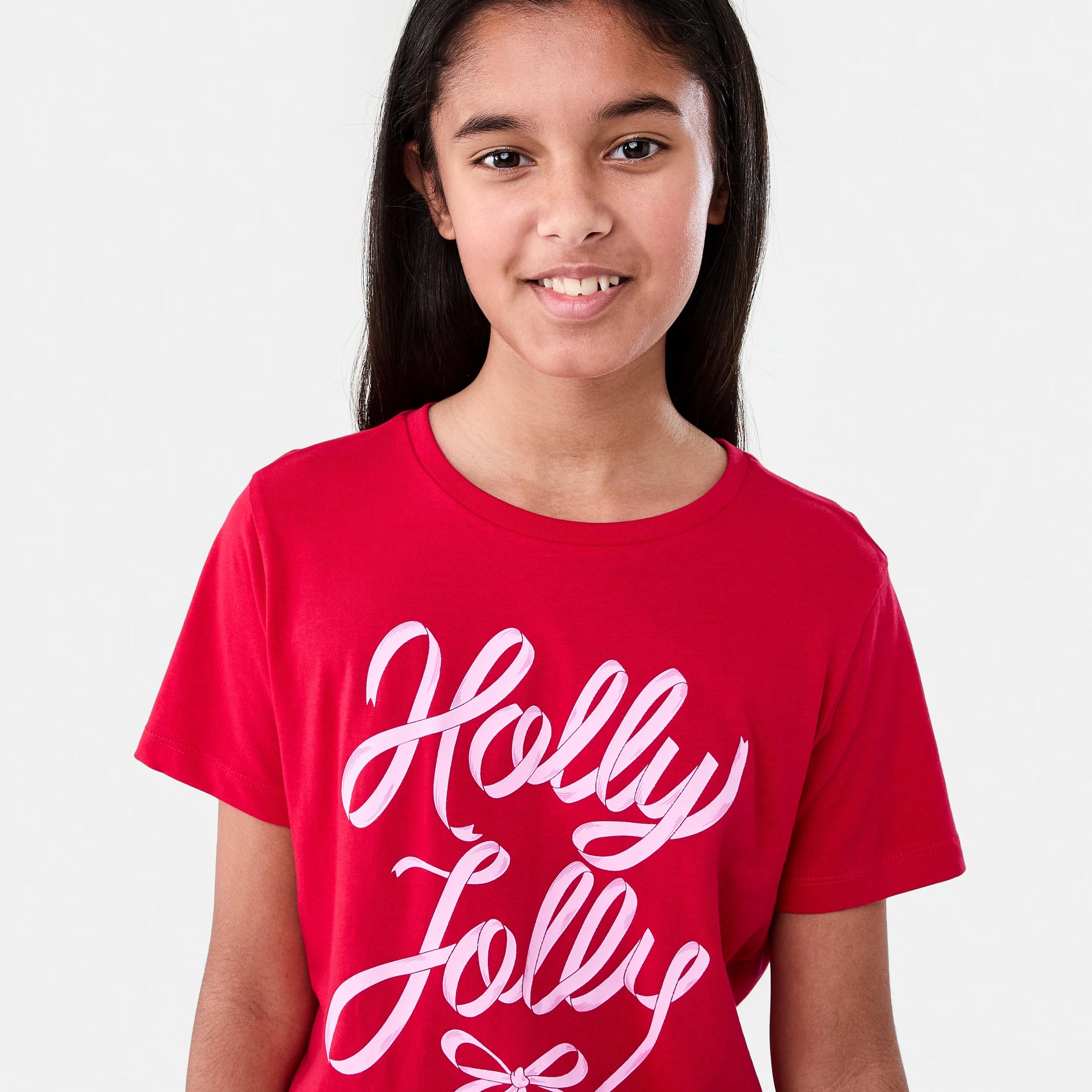 3 Christmas Print T-shirt Red Typo, 3 of 6