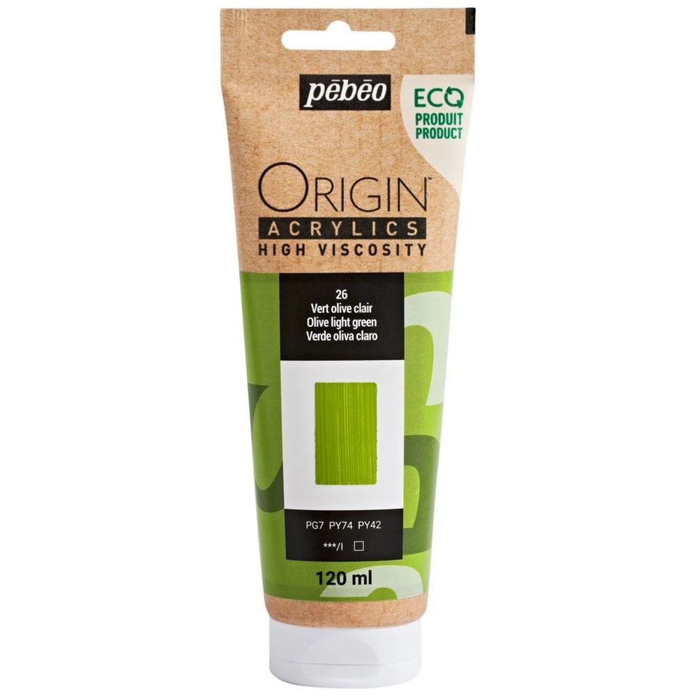 1 Pebeo Origin Acrylic Paint 120mL Light Olive Green, 1 of 2
