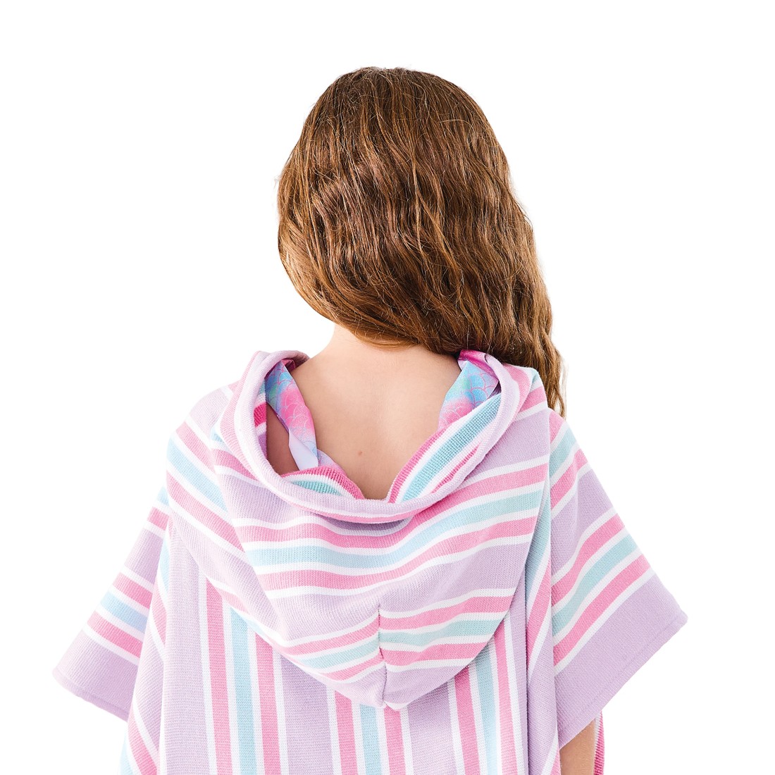 6 Kids Hooded Turkish Beach Towel - Lilac and Green, 6 of 9