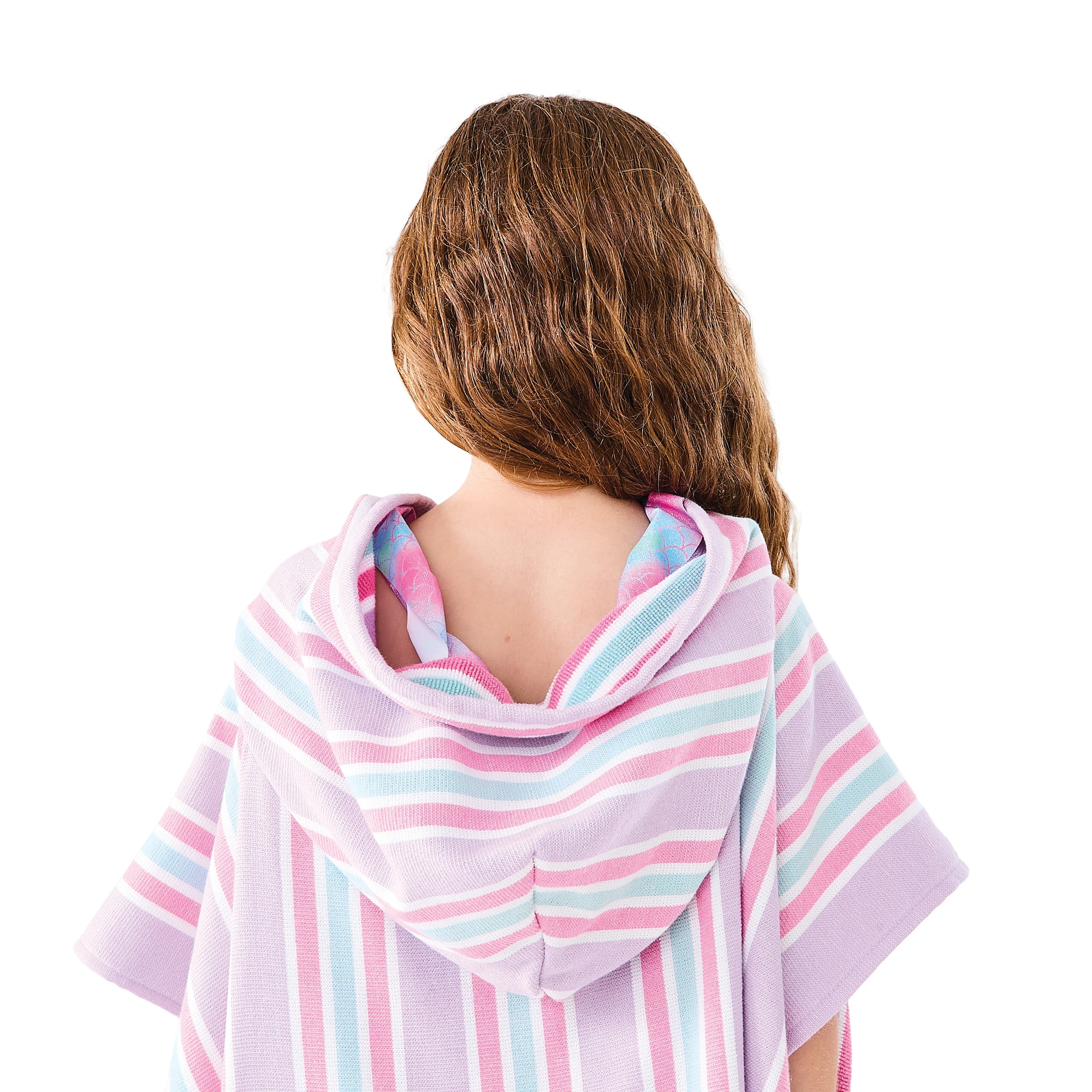 6 Kids Hooded Turkish Beach Towel - Lilac and Green, 6 of 9