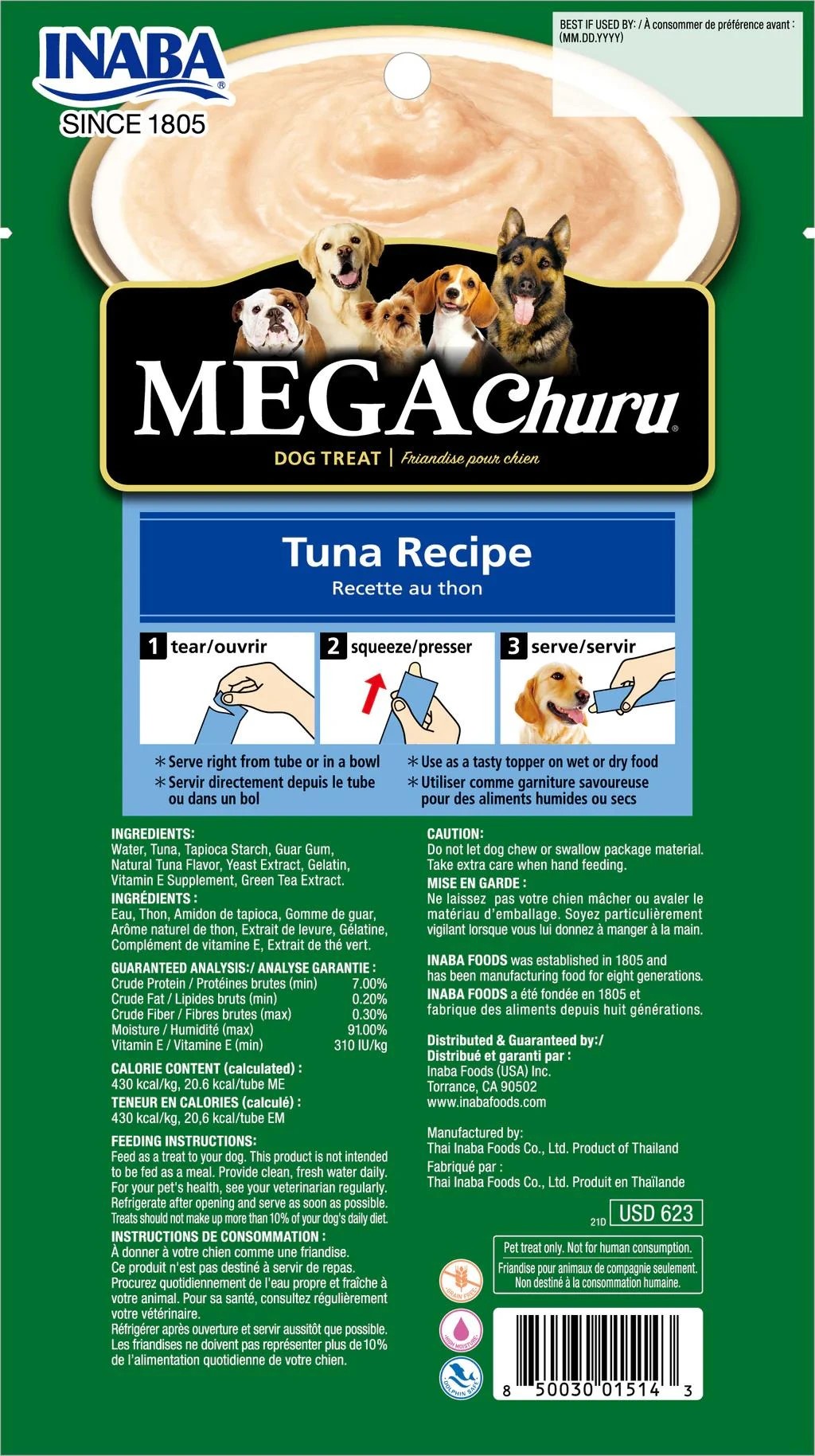 2 Inaba Dog Mega Churu Puree Tuna 144g 6pk, 2 of 2