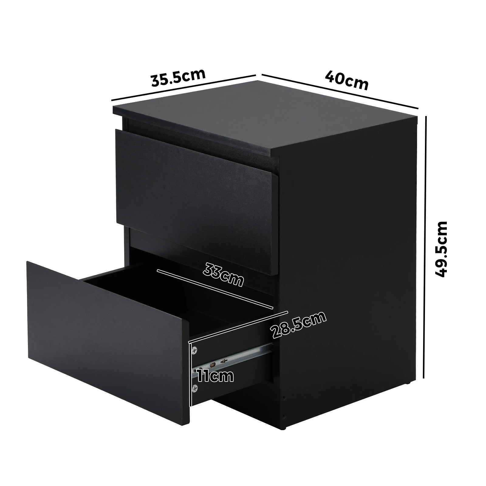 10 Oikiture Bedside Table Nightstand 2 Drawers Side End Table Storage Cabinet
 - Black, 10 of 10