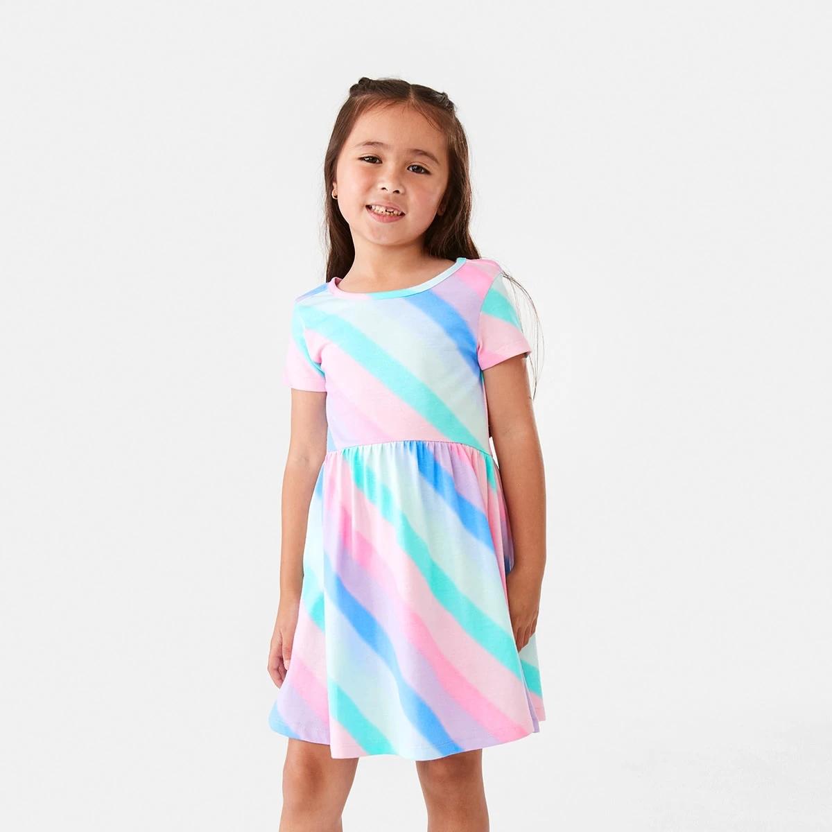 1 Jersey Dress Rnbw Strp, 1 of 9