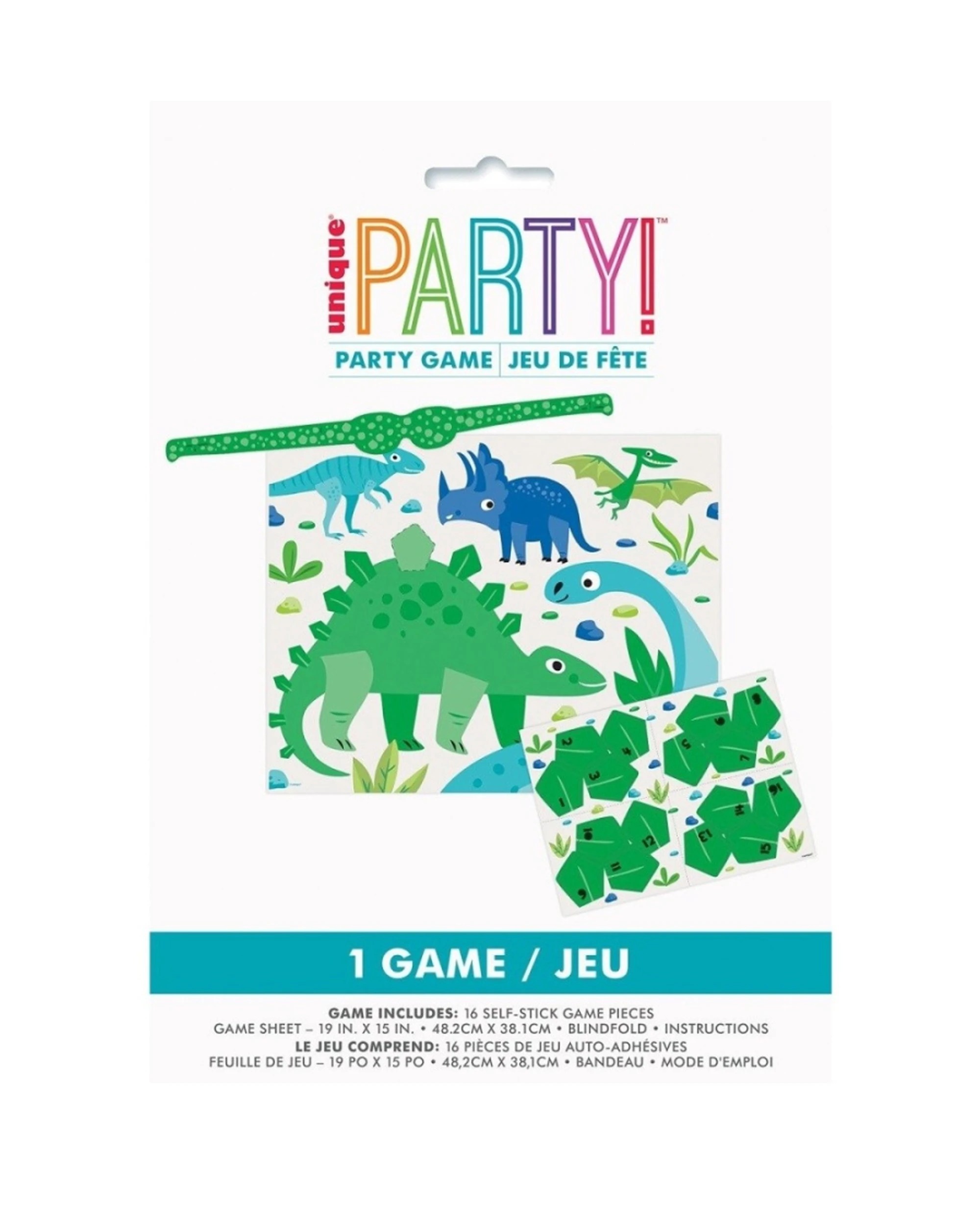1 Meteor Party Dinosaur Kids Game with 16 Self Stick Pieces Party Activity - Multi, 1 of 1