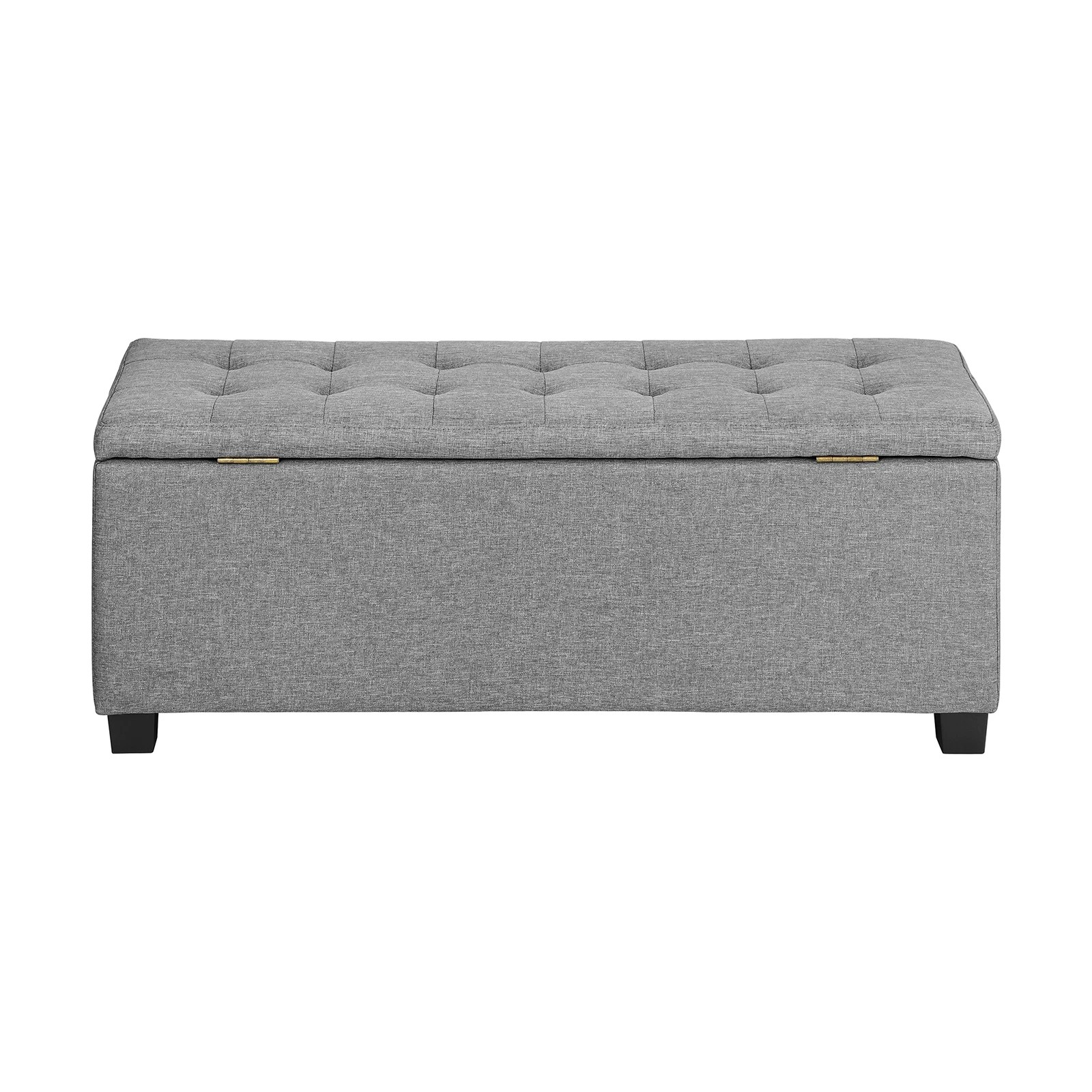 6 Oikiture Storage Ottoman Blanket Box Faux Linen Chest Toy Foot Stool Large
 - Grey, 6 of 10