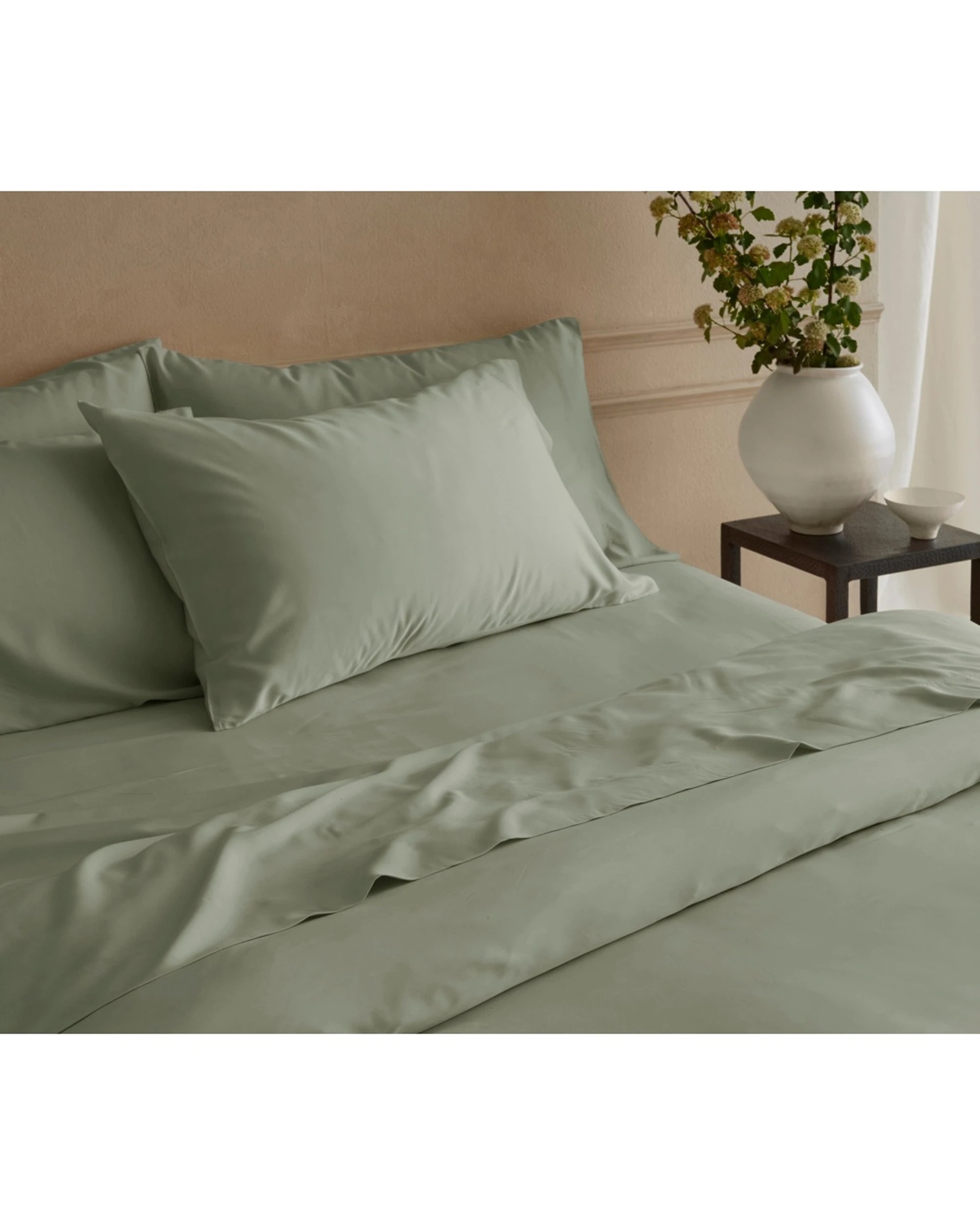 2 Bedding Co Organic Bamboo Quilt Cover Set 350TC Sage - Super King Bed - Green, 2 of 5