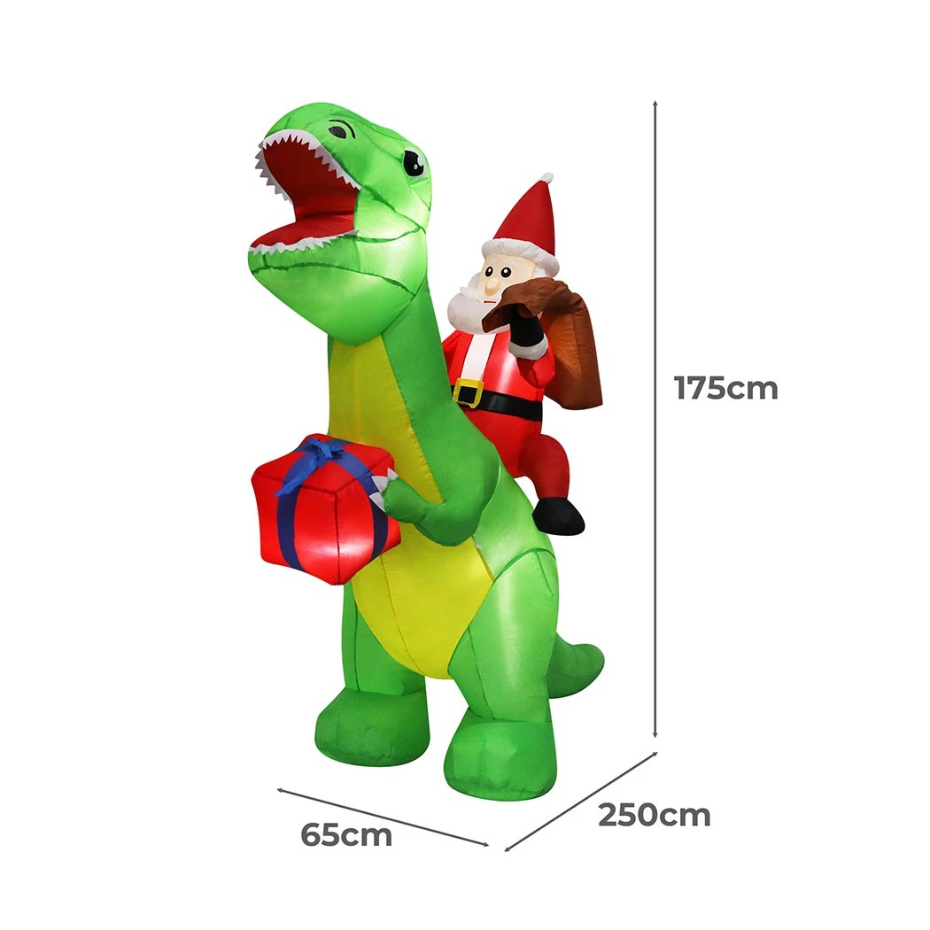 6 Santaco 2.2M Xmas Inflatable Decor Dinosaur, 6 of 6