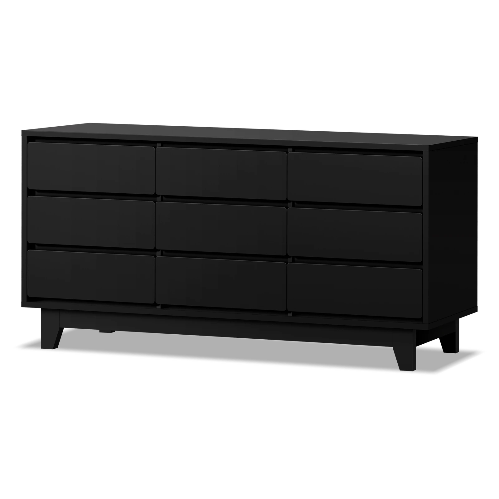 1 Alfordson 9 Chest of Drawers Minimalist Storage Cabinet Dresser - Black, 1 of 10