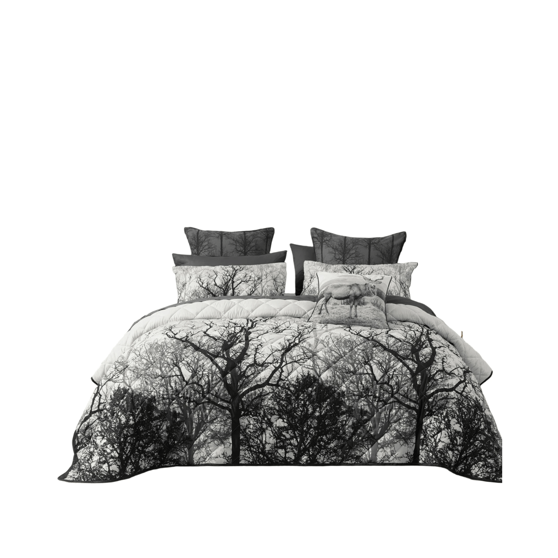 1 Bianca Bedding Boscage Black Quilted Polyester Coverlet Set (Super King, 280 x 235 cm)
 - Super King Bed
 - black, 1 of 5