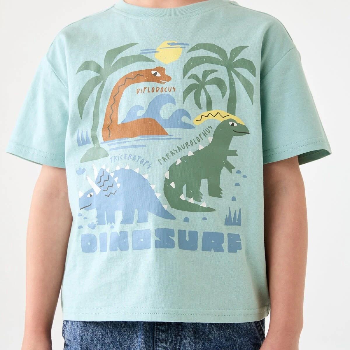 4 Chest Print T-shirt DINOSURF DUSTY EGGSHELL, 4 of 6