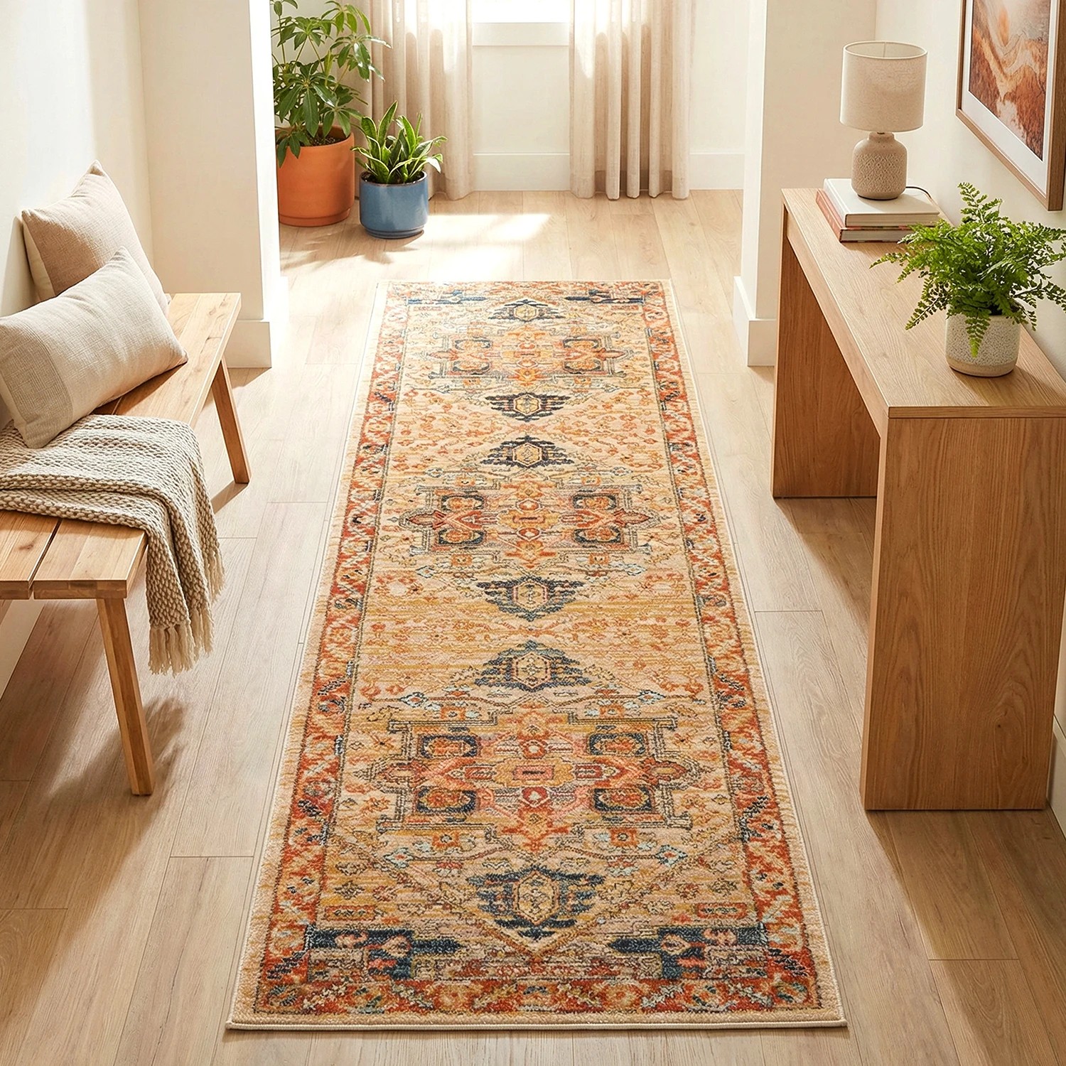 4 Common Ground Rugs Eterna 850 400x80cm - Large Runner Power Loomed Pet Friendly Rug - Beige, 4 of 9