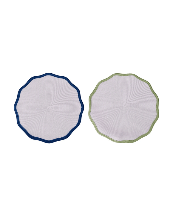 2 Pack Blue and Green Wavy Placemats