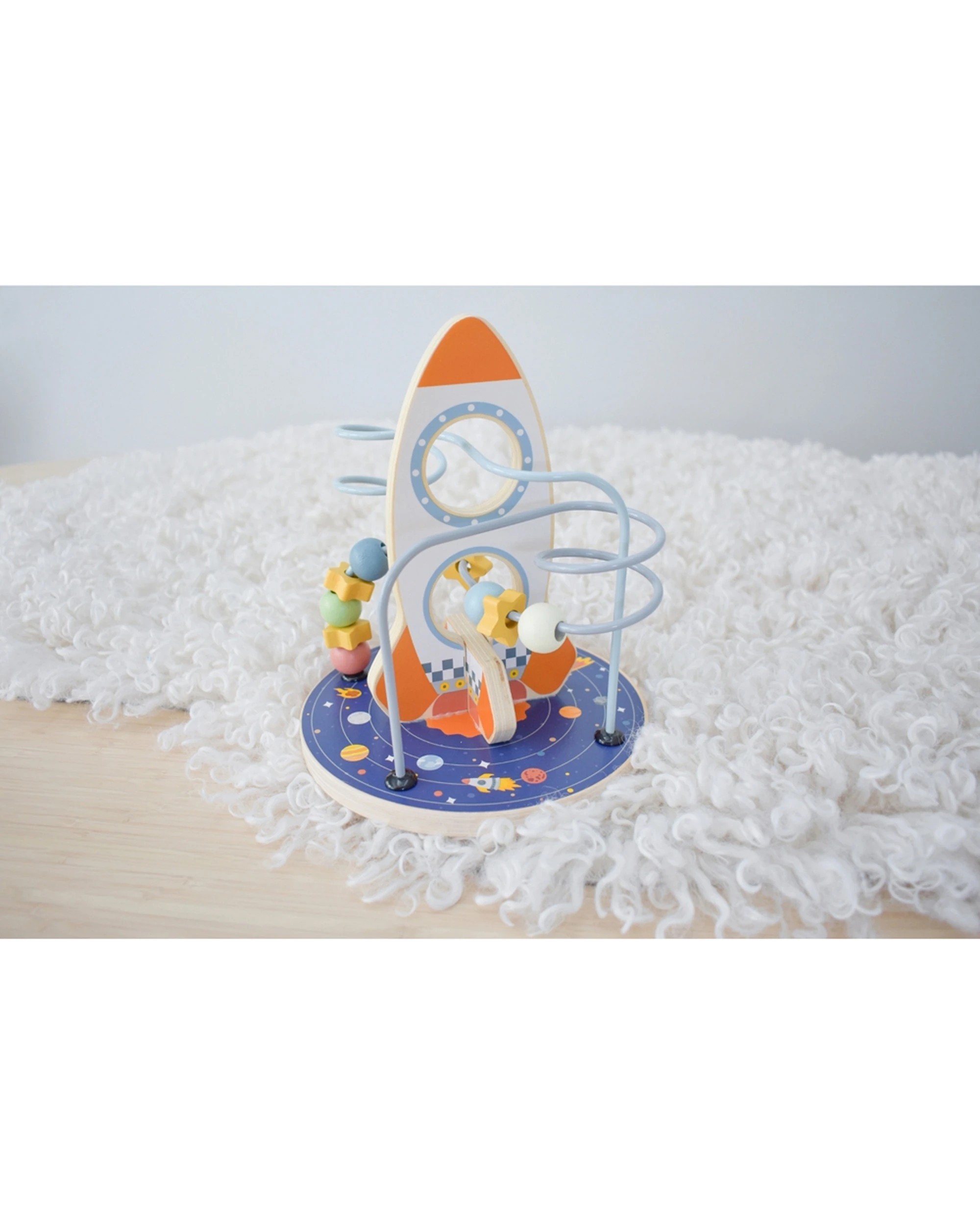 5 Tooky Toy Space Rocket Bead Maze Kids Childrens Wooden Interactive Toy - Multi, 5 of 5