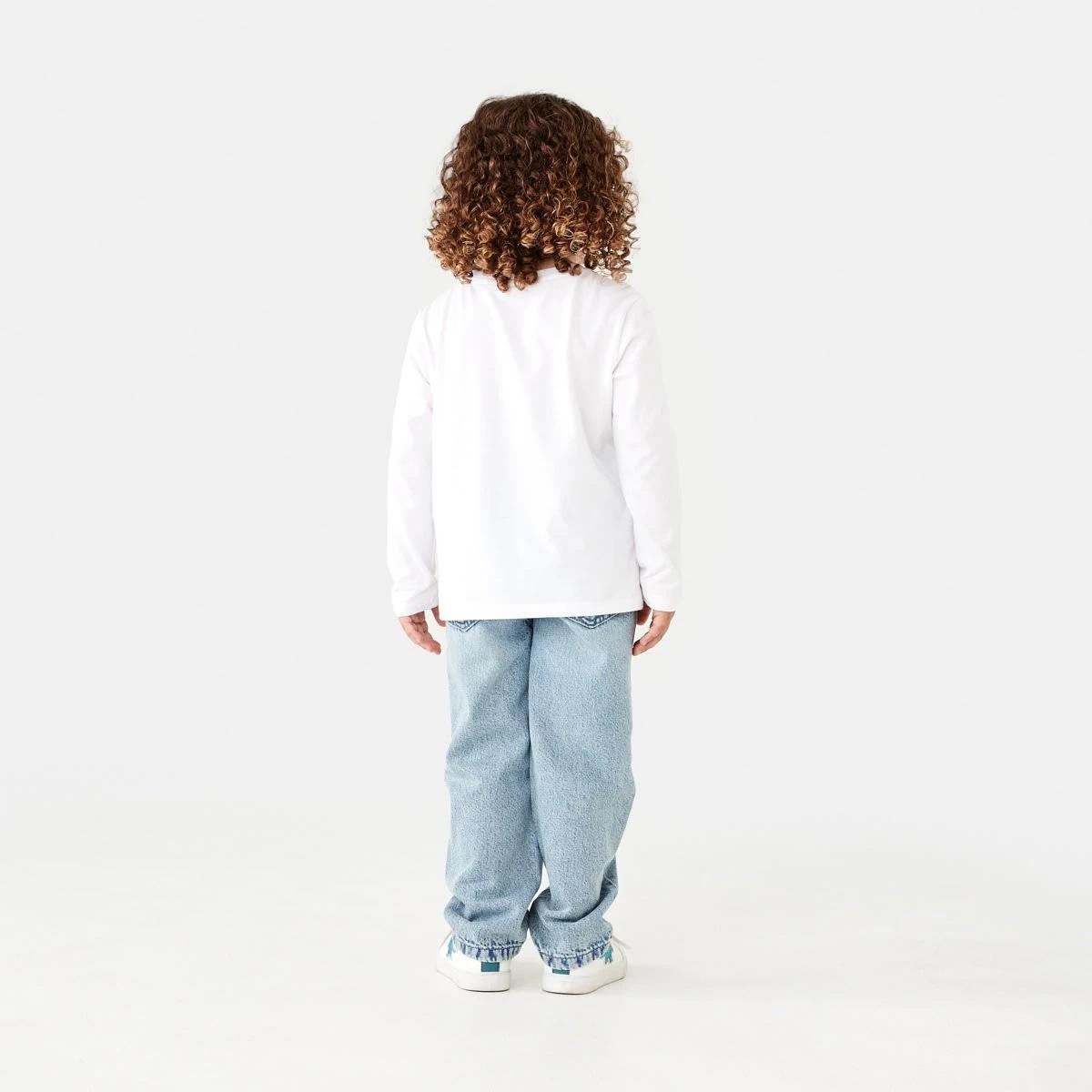 6 Straight Leg Denim Jeans MID WASH, 6 of 8