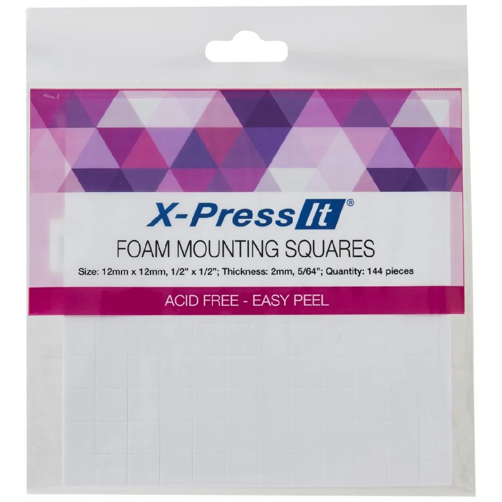 1 X-Press It High Tack Foam Mounting Squares 12 x 12mm 144 Pack, 1 of 2