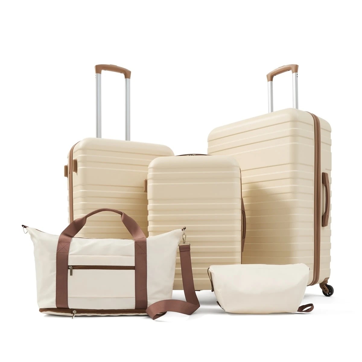 1 5 Piece Luggage Set - Beige, 1 of 10