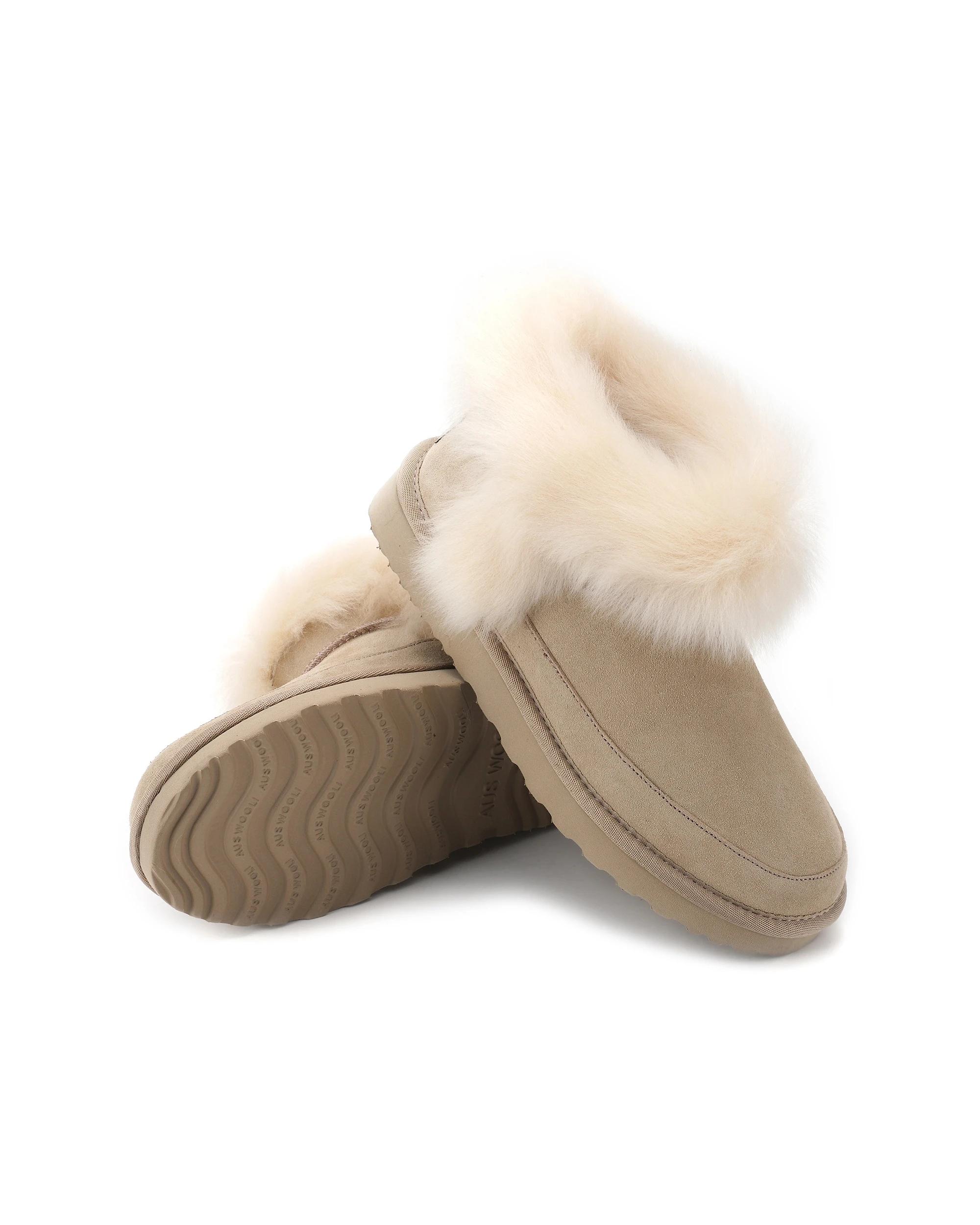 3 AUS WOOLI Luxe Sheepskin Wool-Trim Ankle UGG Boots SAND, 3 of 6