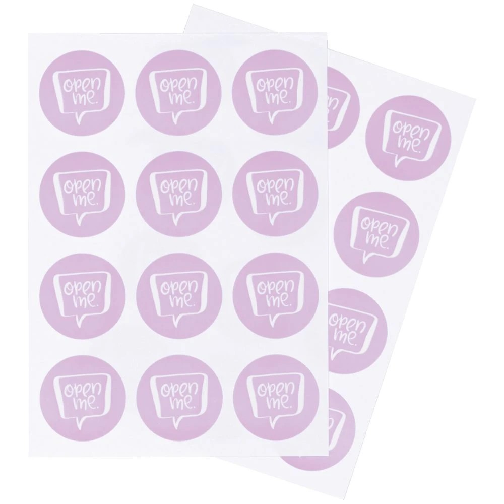 2 Open Me Stickers Pastel Pink 24 Pack, 2 of 2