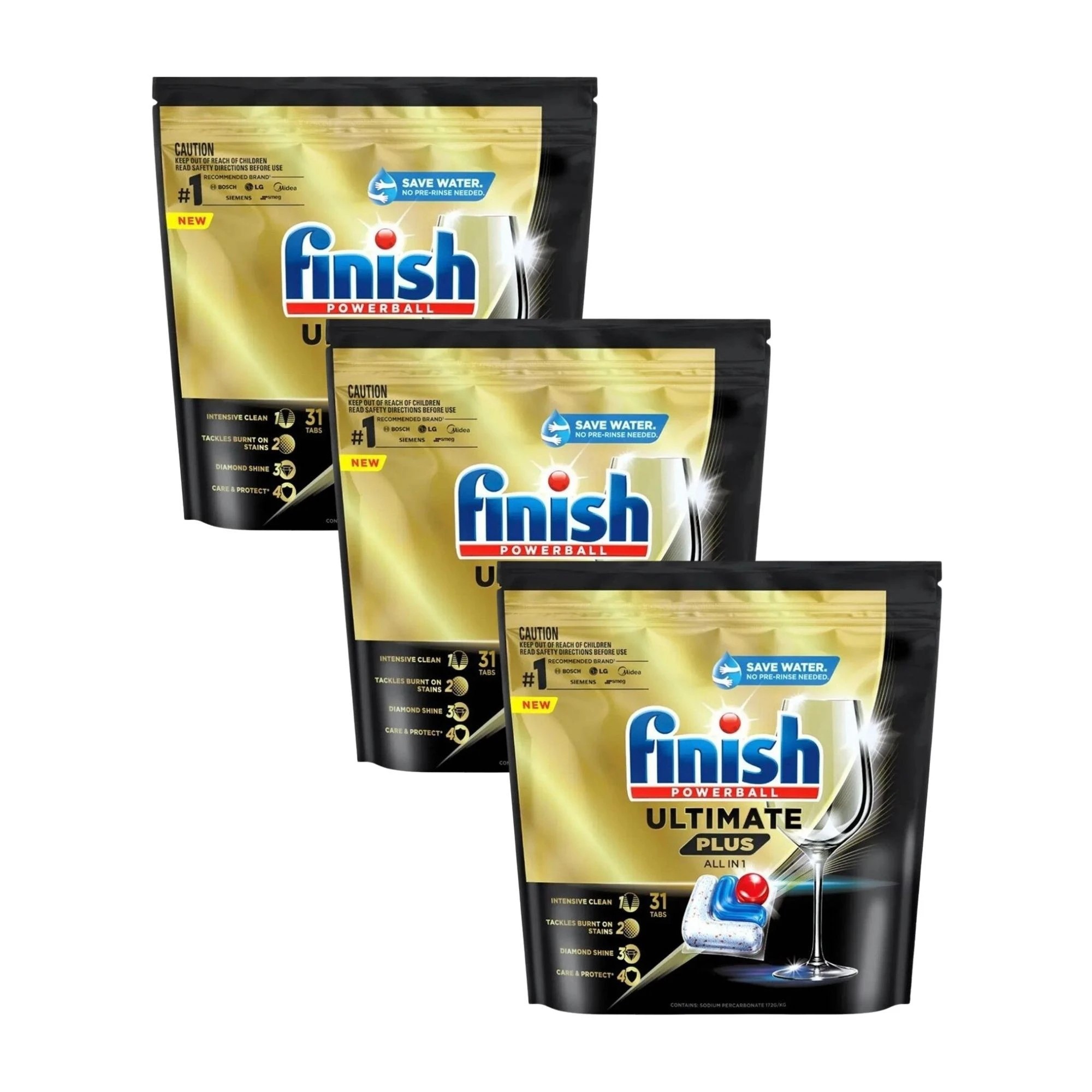 1 Finish 3Xfinish Powerball Ultimate Plus Reg Dish Caps All In 1 Pk31 3292118, 1 of 1