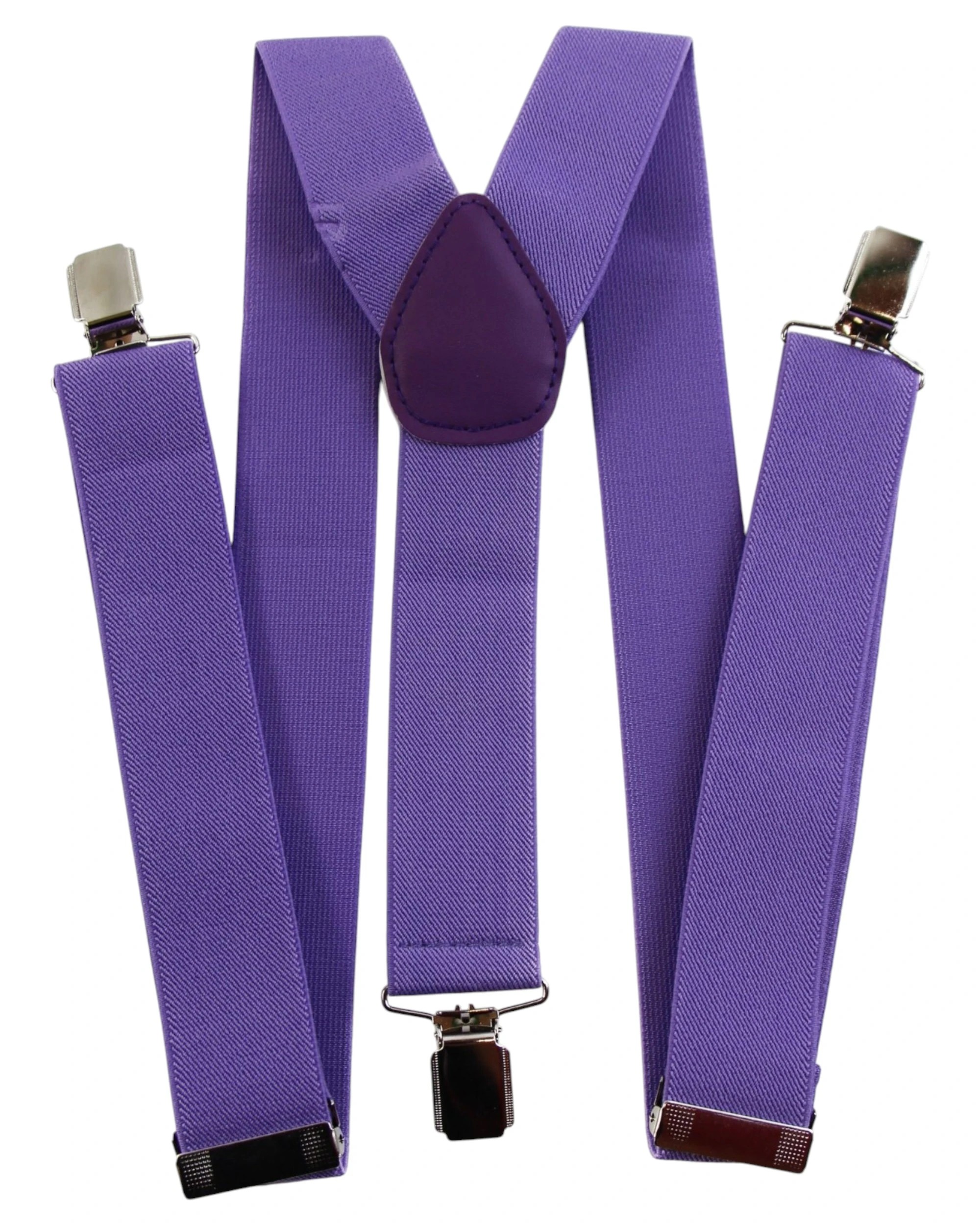 1 Zasel Mens Wide Heavy Duty Adjustable 100cm Violet Suspenders, 1 of 3