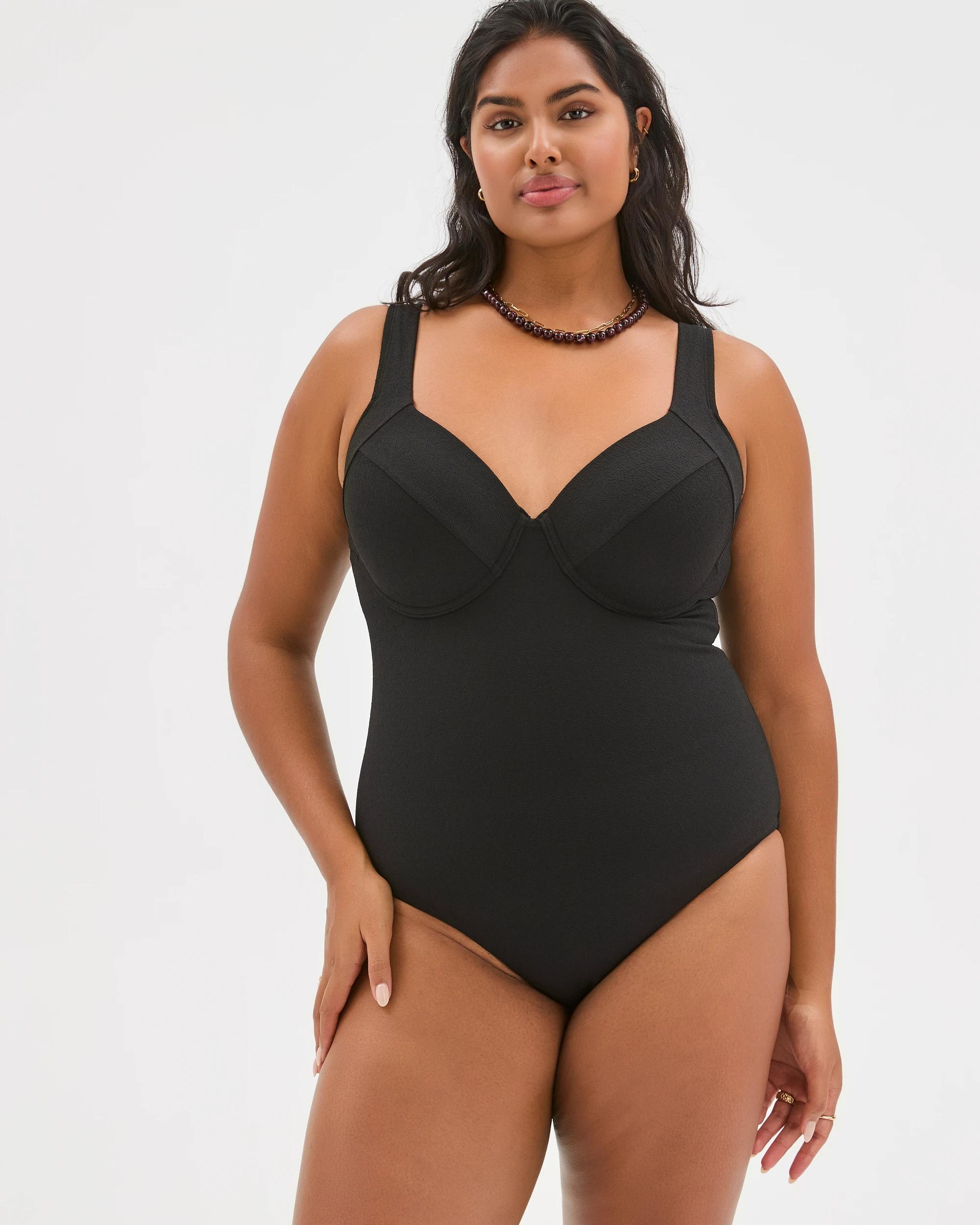 8 Target Woman Shape Your Body Resort Balconette Soft Textured One Piece Swimsuit BLACK, 8 of 9