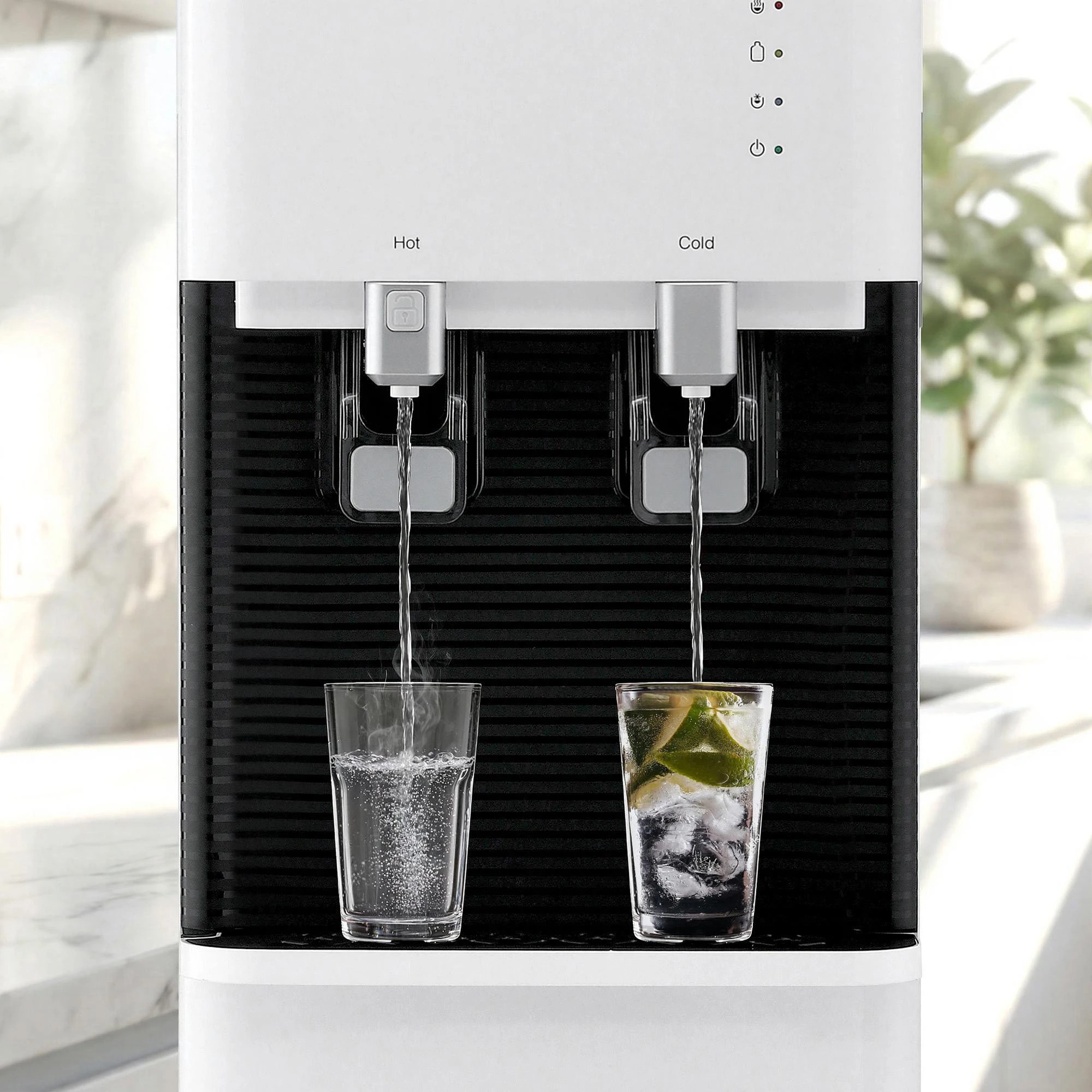 8 Devanti 2 Taps Water Cooler Dispenser Bottom Loading Dispenser Chiller Filter - White, 8 of 9