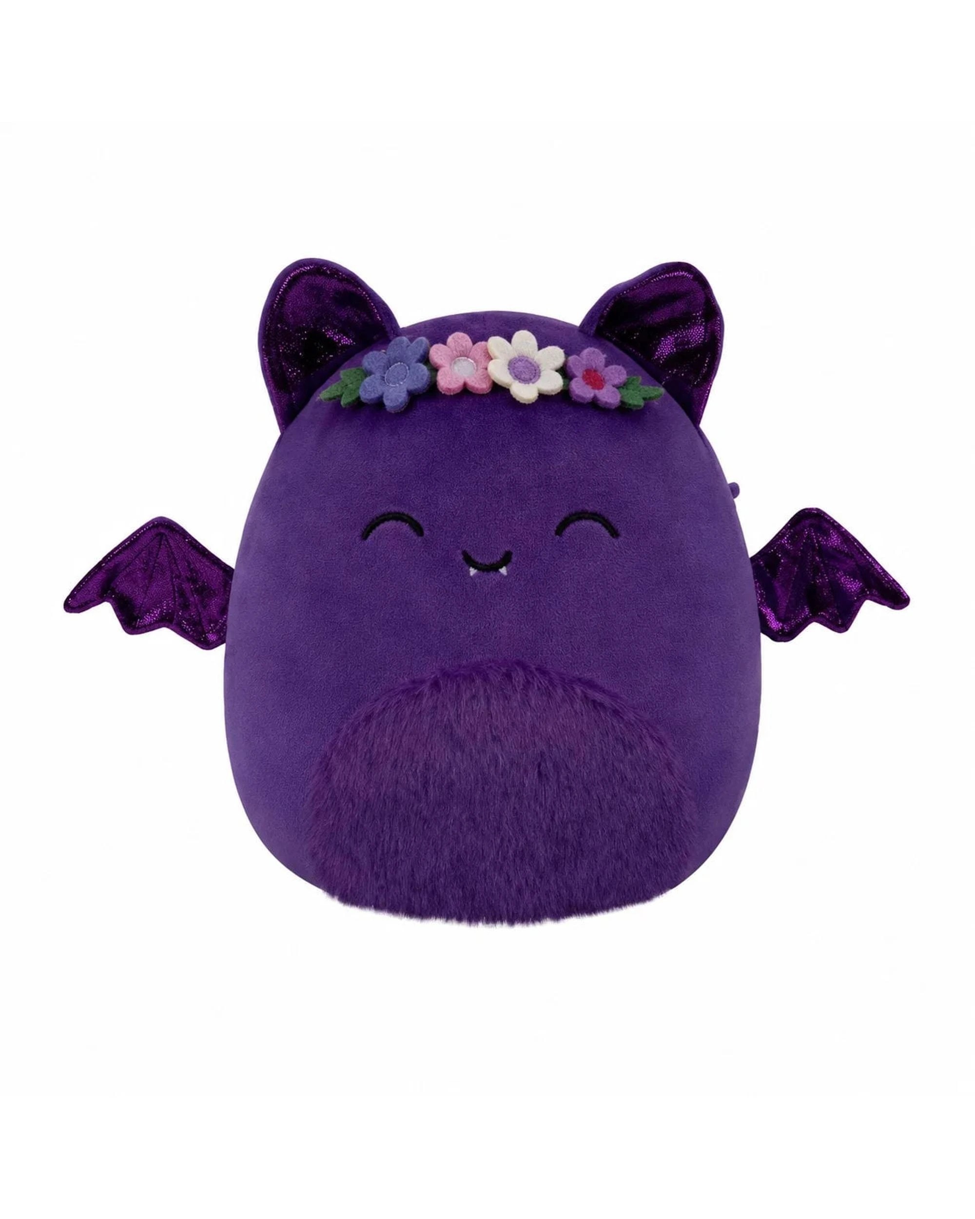 2 Squishmallows Halloween Blas the Purple Bat with Flower Crown 7.5 inch Plush, 2 of 3