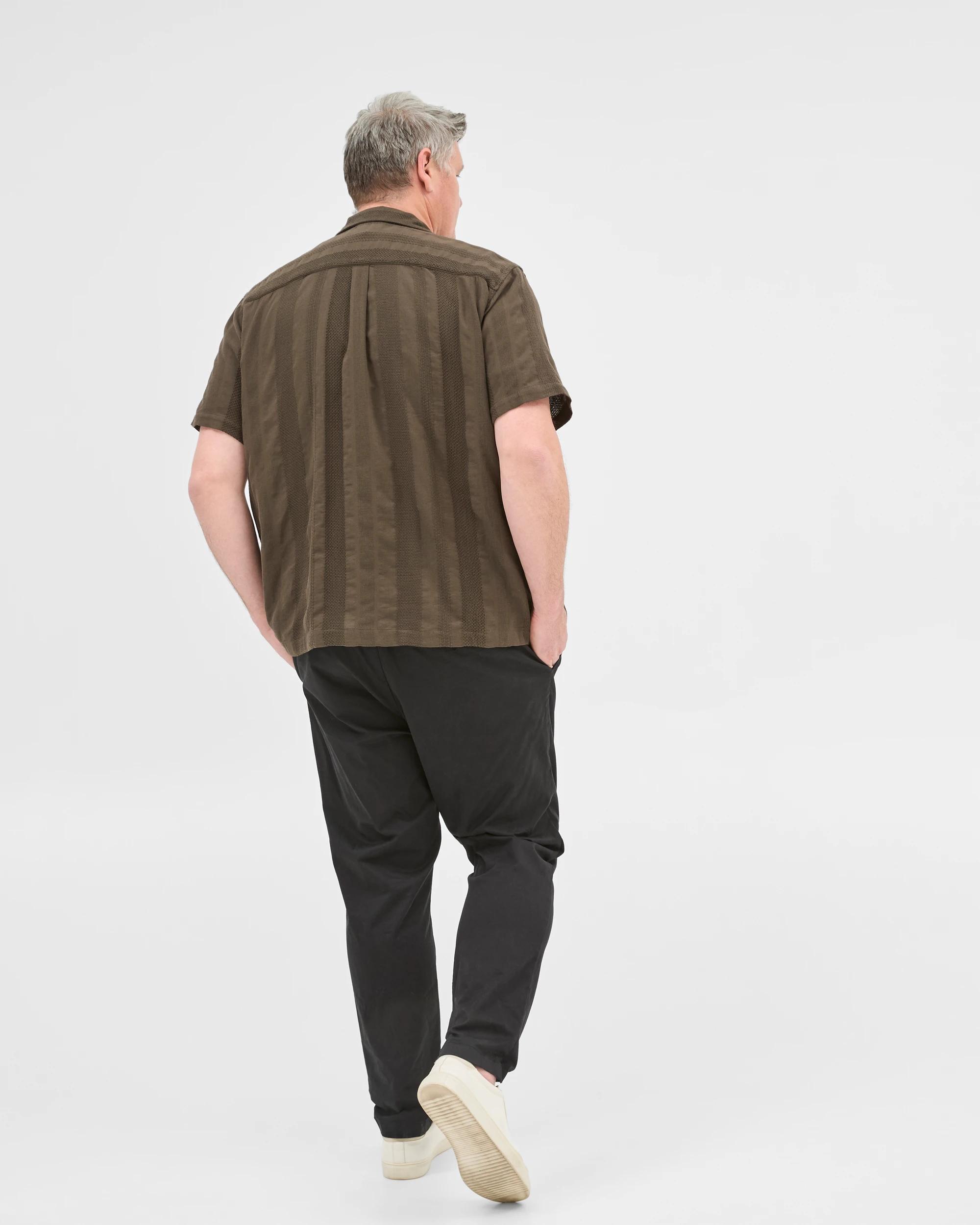 5 Target Plus Size Australian Cotton Textured Reverse Shirt DARK OLIVE, 5 of 6