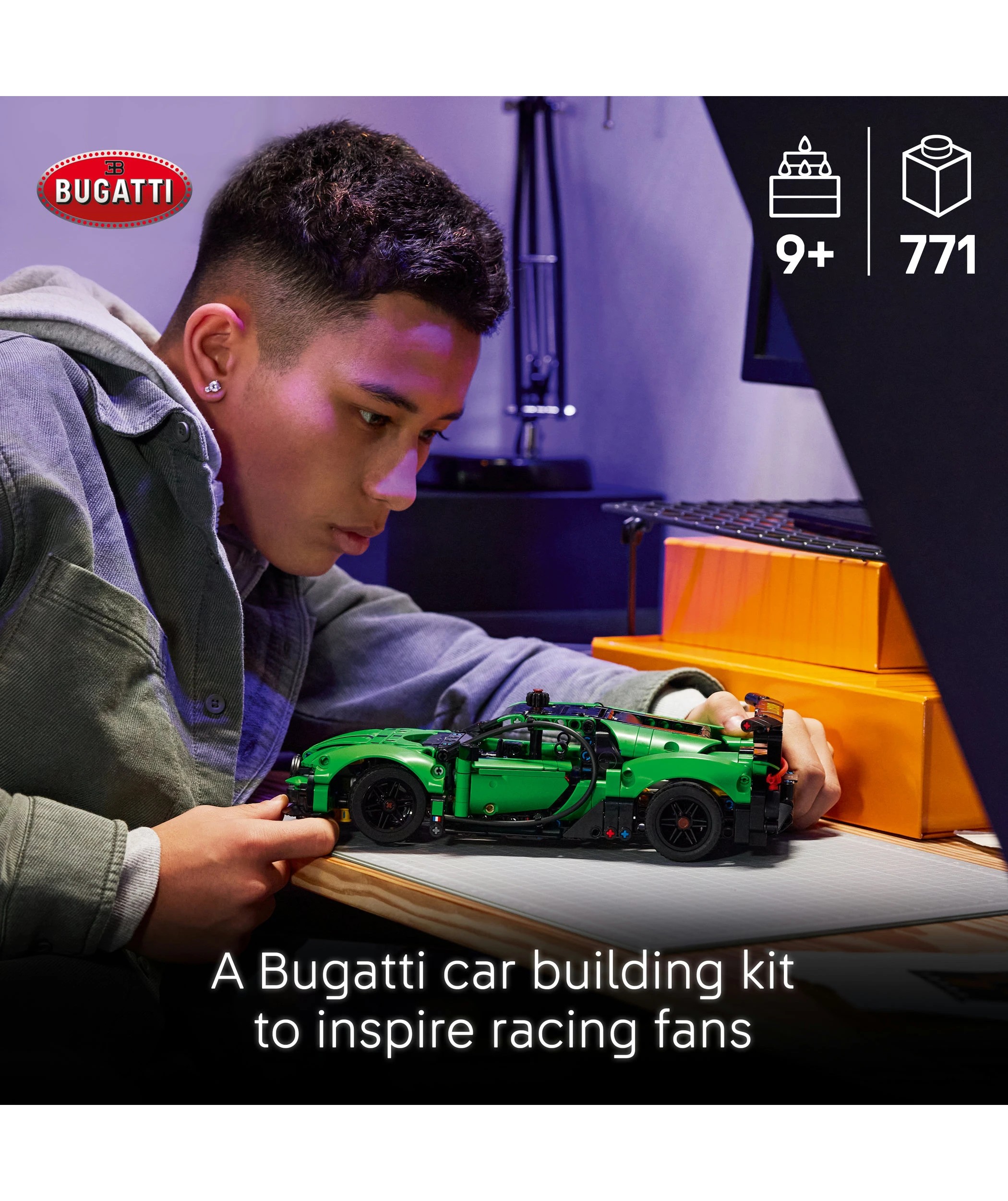 3 LEGO Technic Green Bugatti Chiron Pur Sport Hypercar 42241, 3 of 9