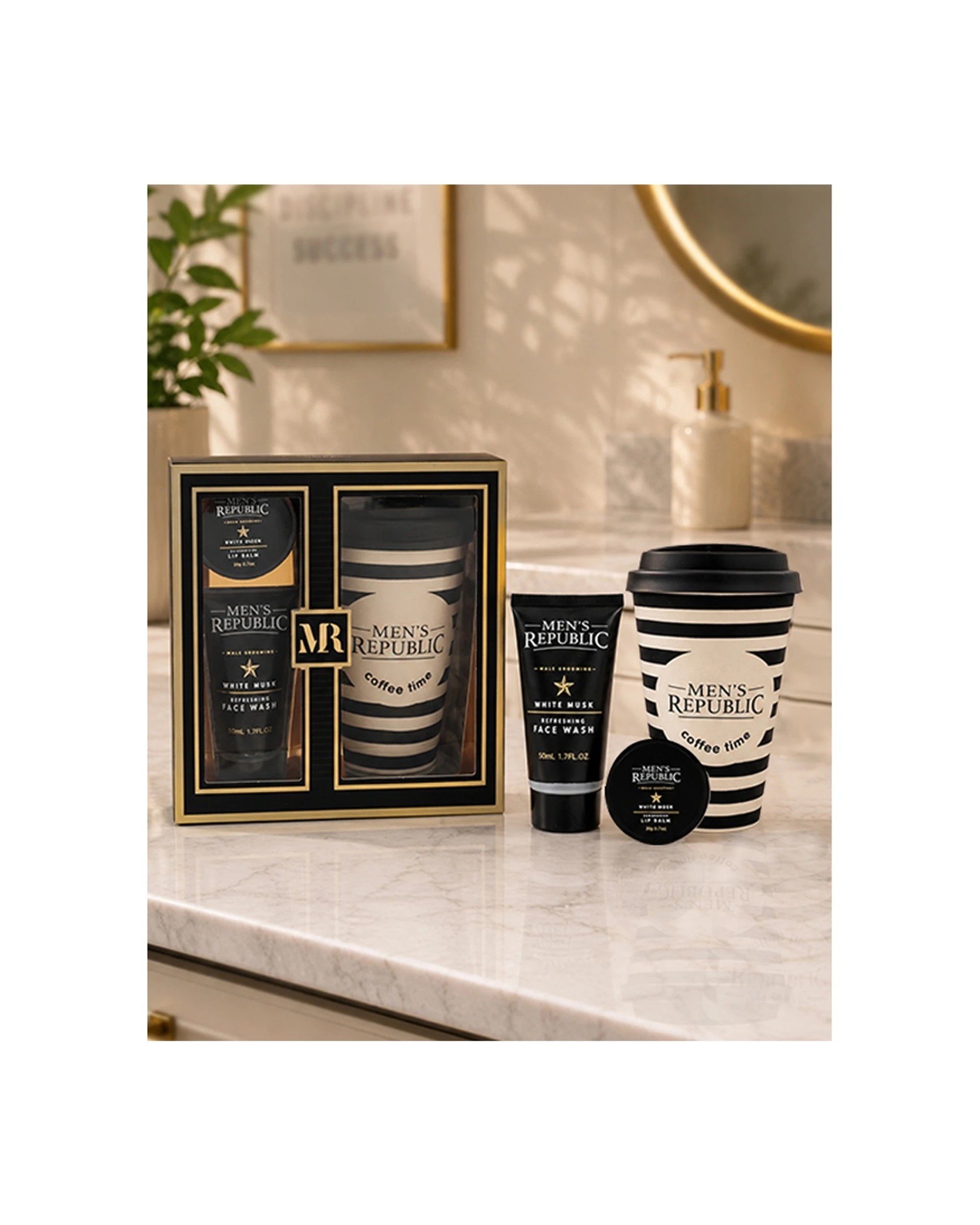 2 Men's Republic 3pc Men's Republic Grooming Kit Face Wash 50ml Lip Balm 20ml Reusable Cup - Multi, 2 of 5