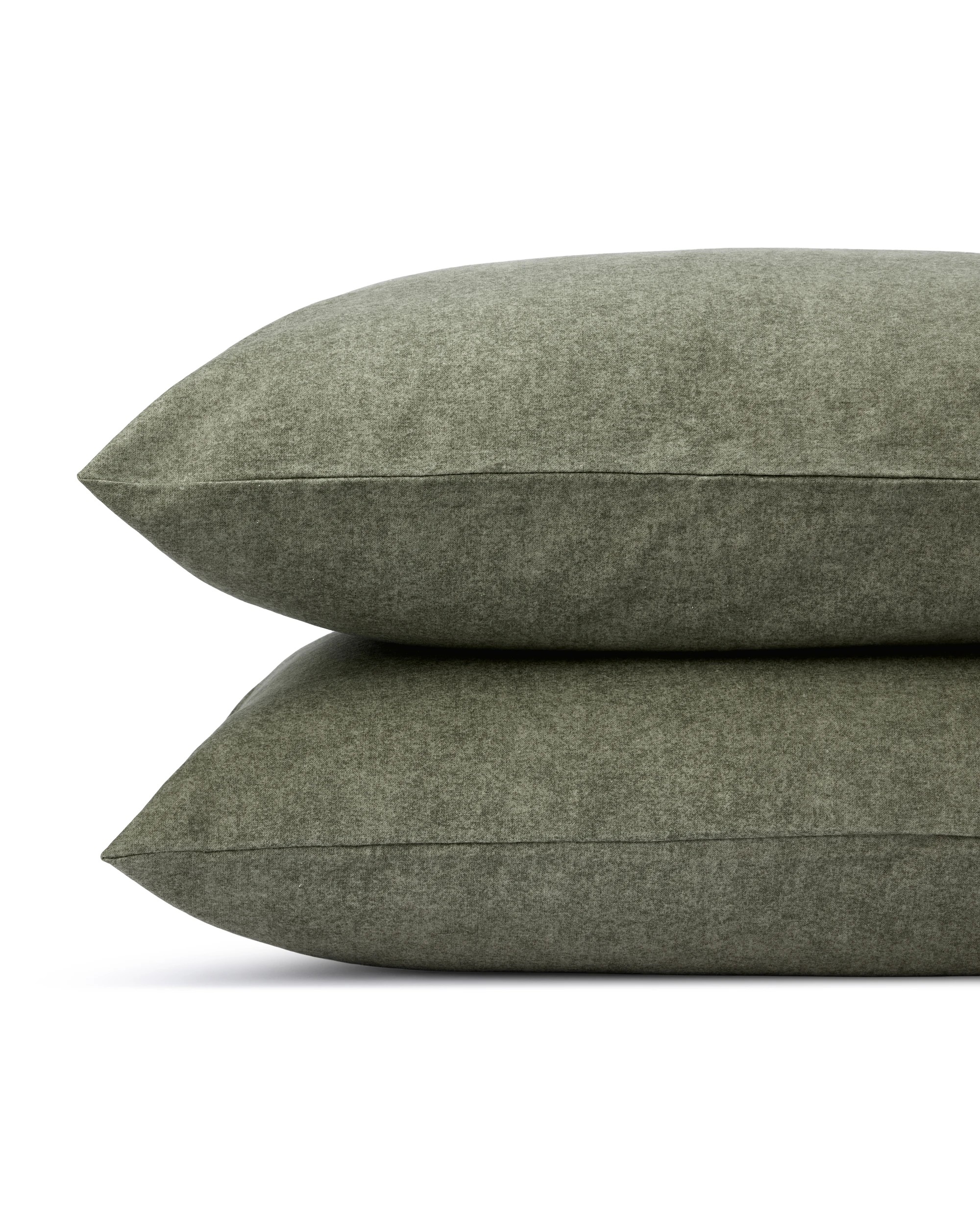 2 Marle Cotton Flannelette Sheet Set - Double Bed, Green, 2 of 7