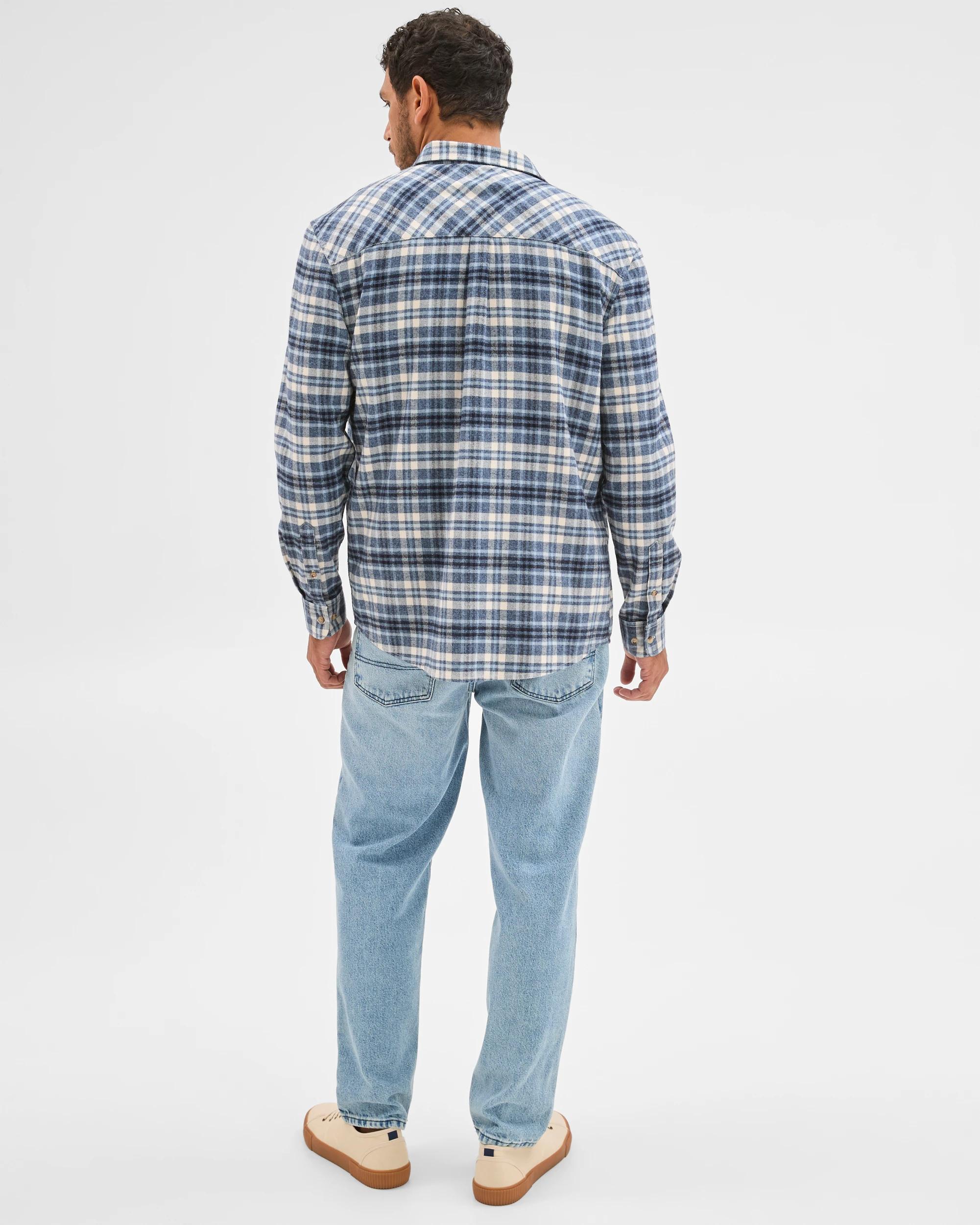 5 Target Australian Cotton Long Sleeve Flannelette Shirt BLUE, 5 of 7