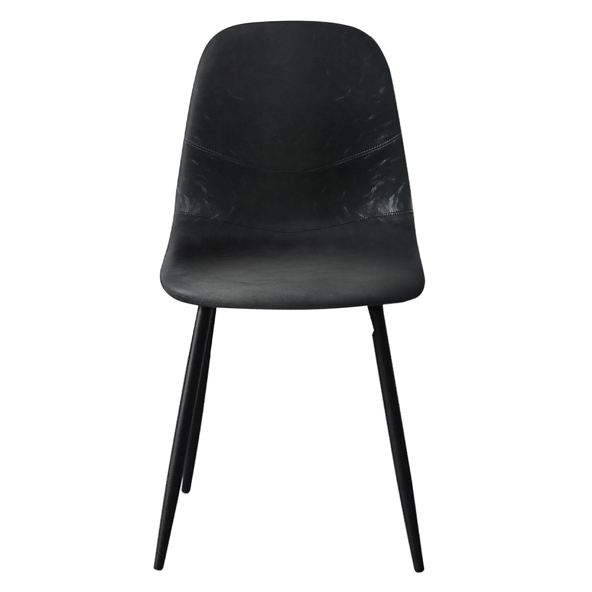 2 Levede 2x Dining Chairs PU Leather - Black, 2 of 9