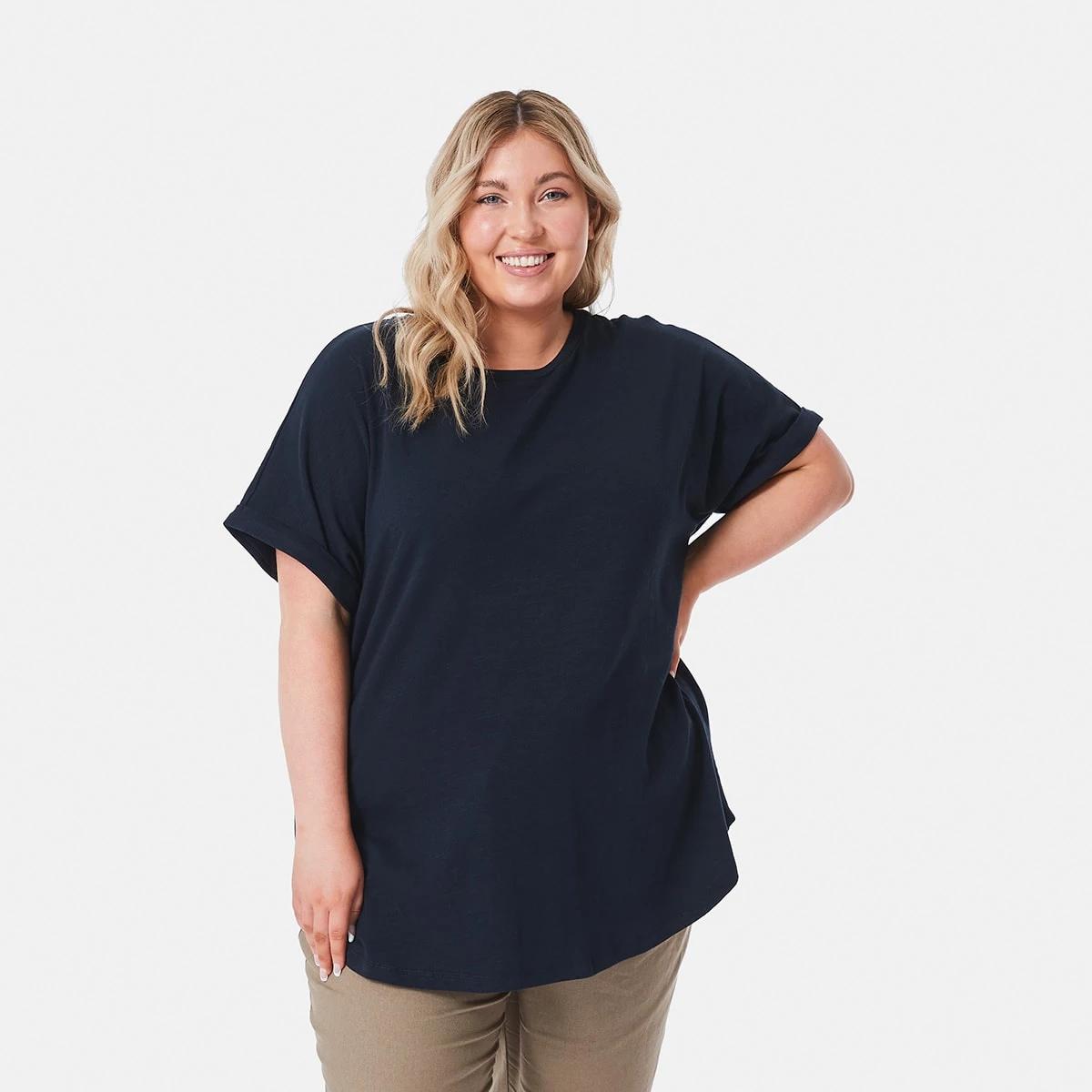 1 Curve Short Sleeve Longline Slub T-shirt SKY CAPTAIN, 1 of 8