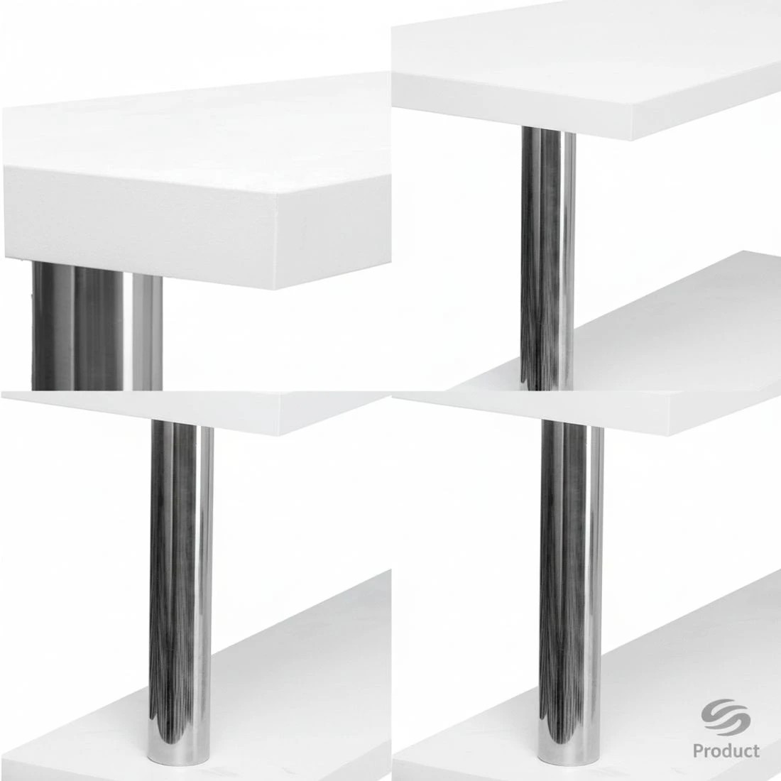 6 Artiss Computer Desk L-Shape Bookshelf - White, 6 of 7