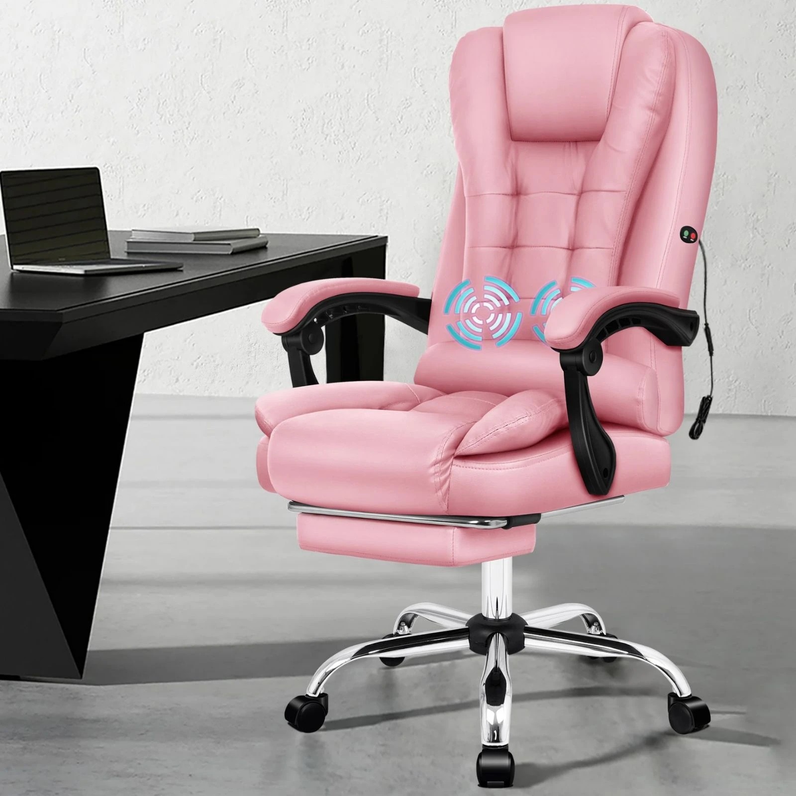 5 Alfordson Massage Office Chair Gaming Seat Executive Racing Leather Computer - Pink, 5 of 10