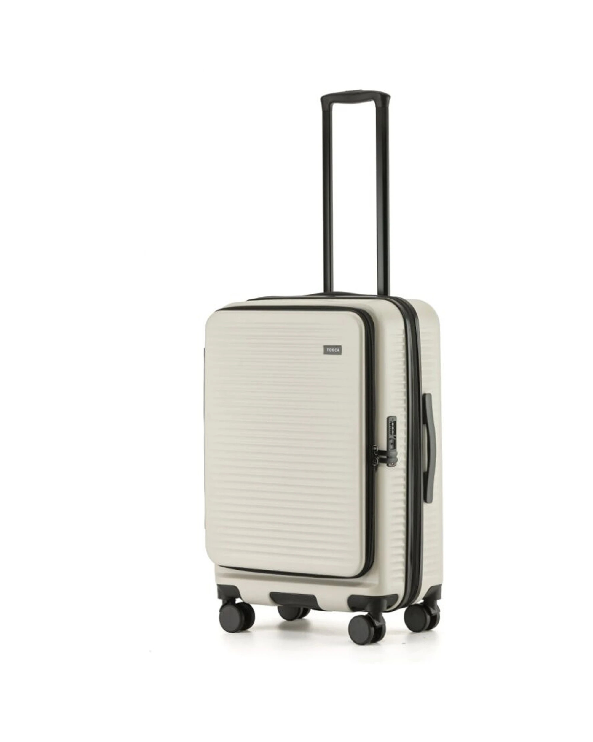 1 Tosca Zen Medium Suitcase Travel Luggage With Wheels & Combination Lock - Beige, 1 of 3