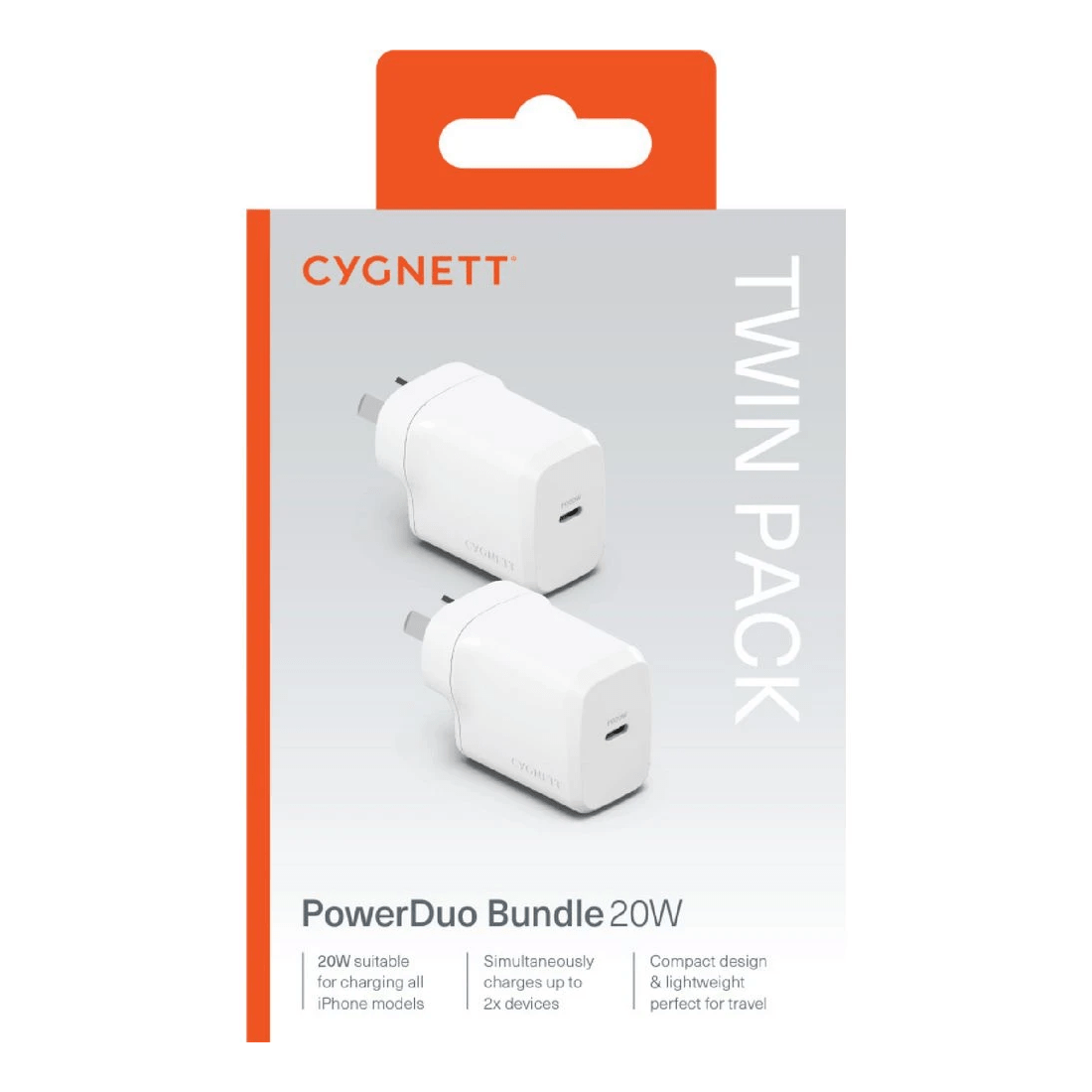 3 Cygnett PowerDuo USB-C 20w Wall Charger Twin Pack, 3 of 3