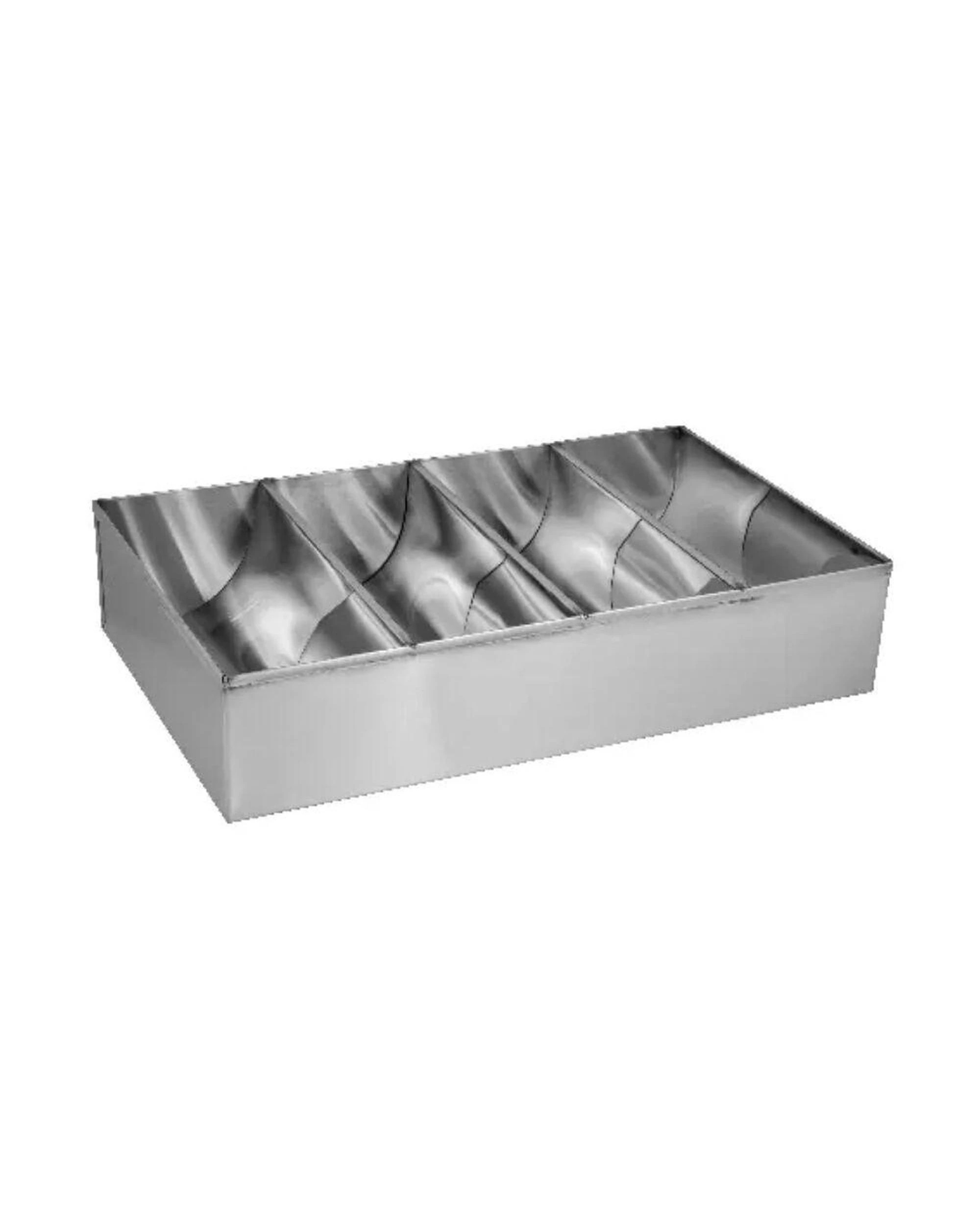 1 Trenton Stainless Steel 4 Compartment Cutlery Box 450x260x100mm, 1 of 1