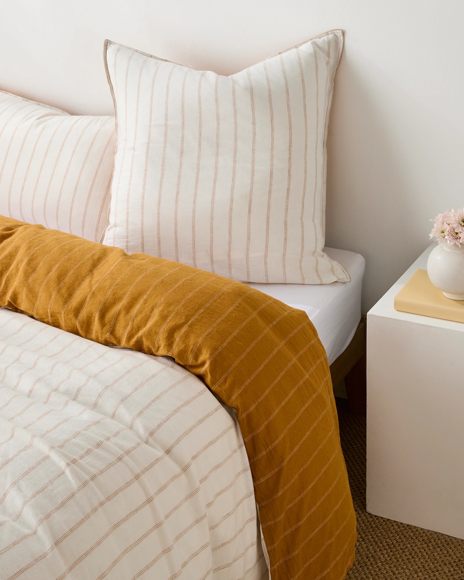 2 Target Adelle Stripe Linen/Cotton European Pillowcase - One Size - Yellow, 2 of 6