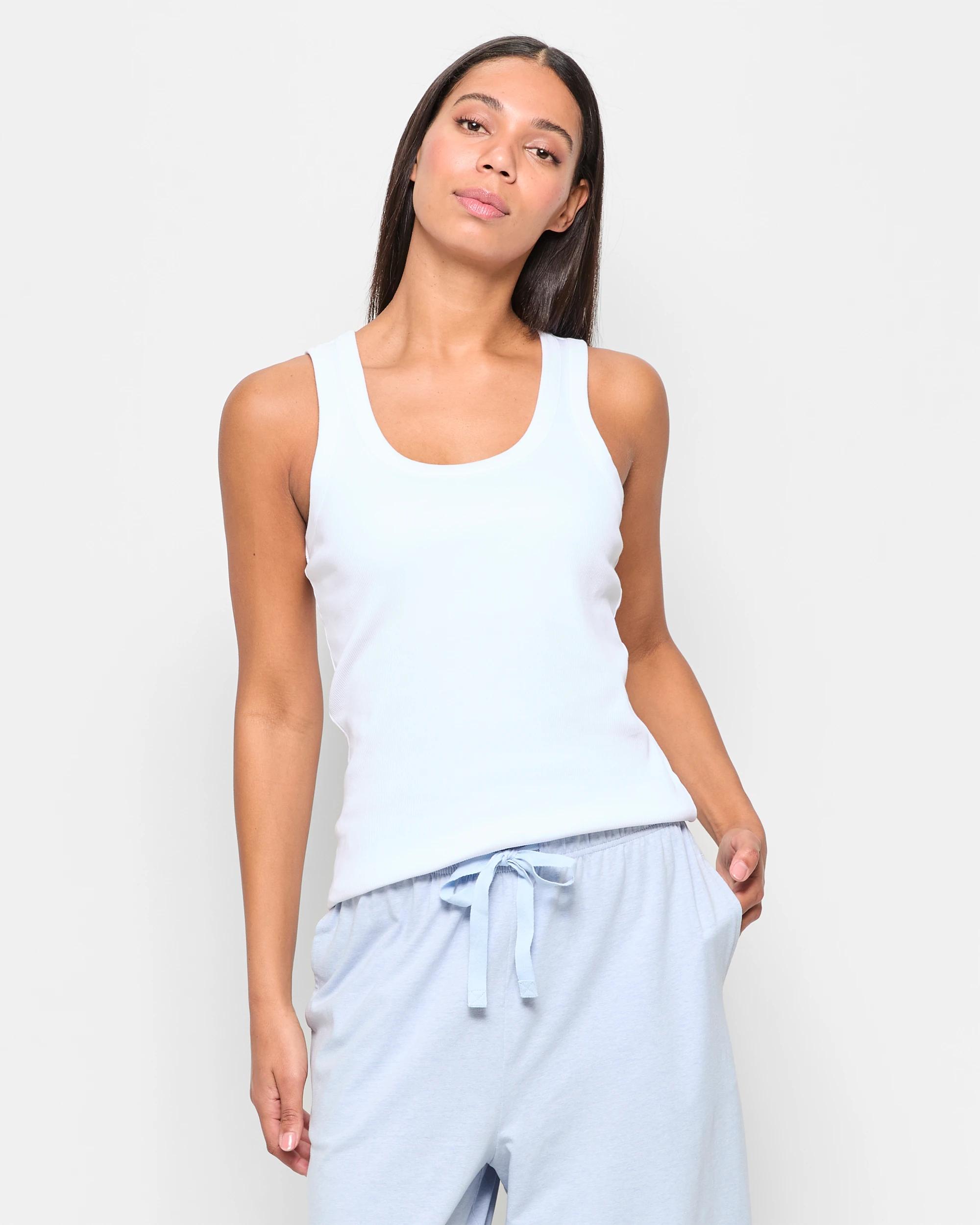 1 Target Australian Cotton Sleep Shelf Bra Tank Top WHITE, 1 of 5