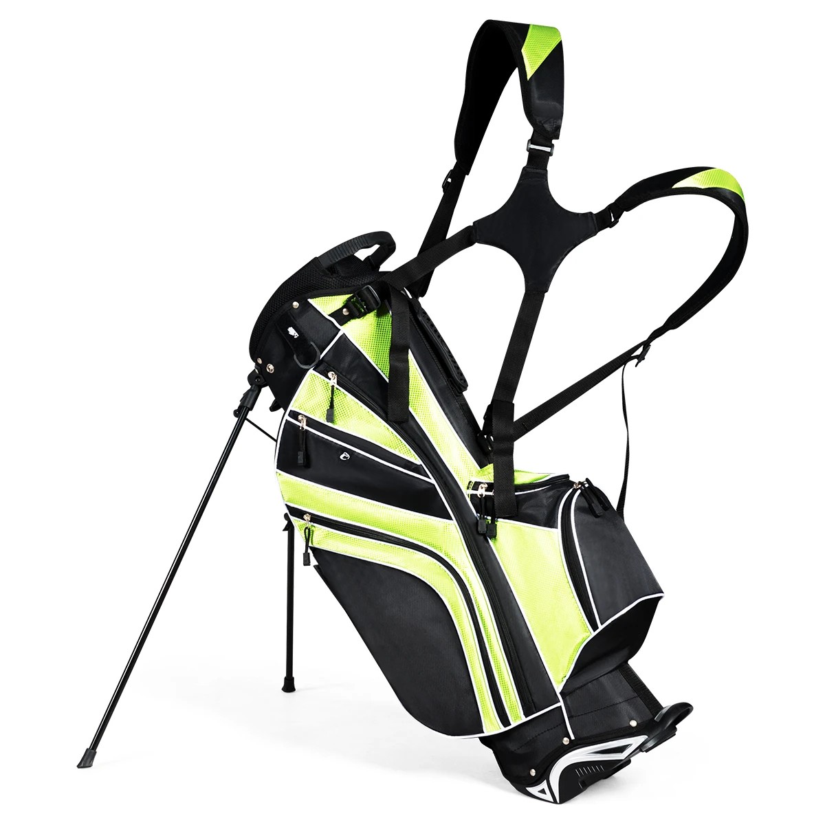 1 Costway Golf Stand Cart Bag w/6 Way Divider Carry Organizer Pockets Storage - Green, 1 of 1