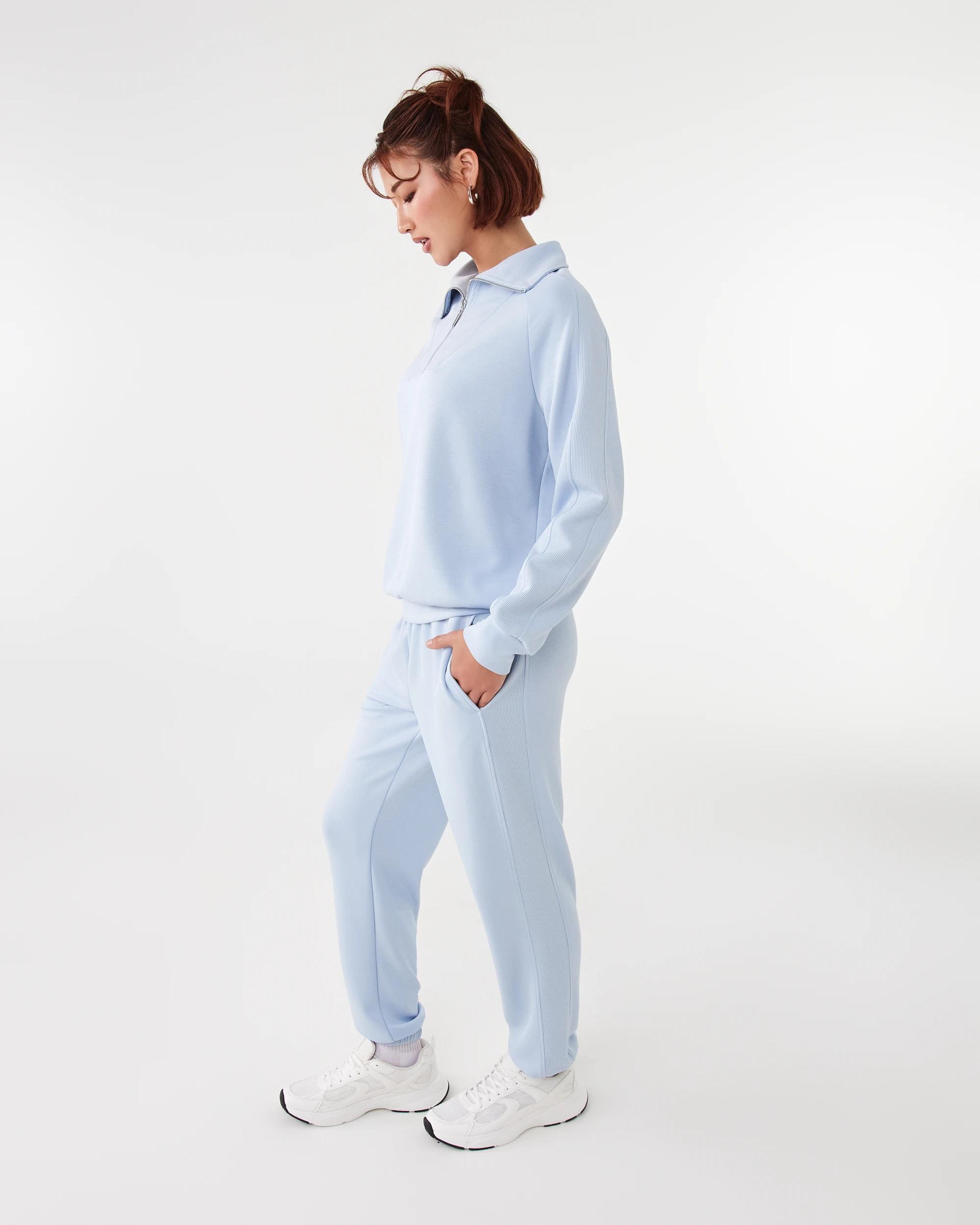 3 Active Womens Soft Modal Quarter Zip Jumper Seashell, 3 of 8