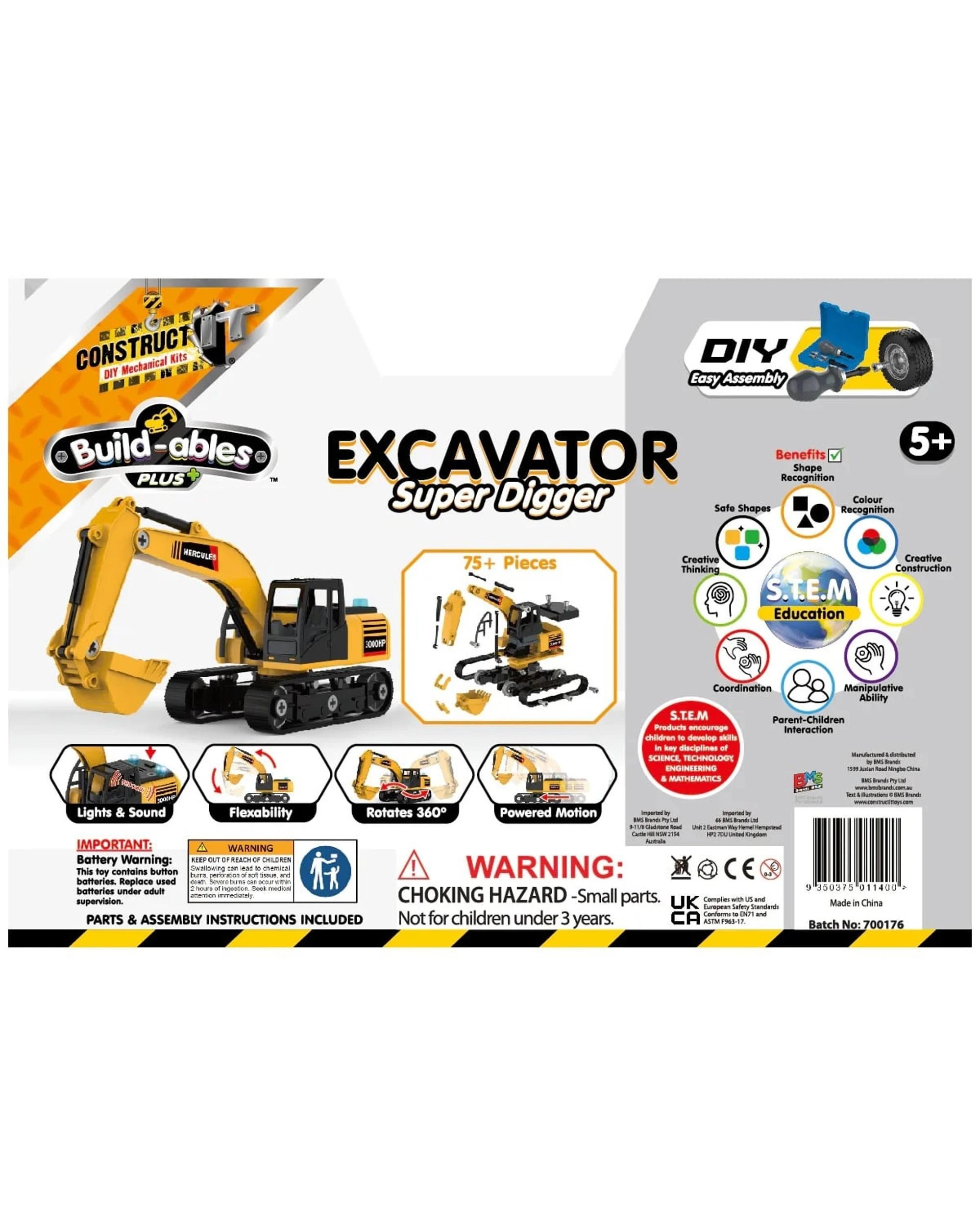 4 Construct It DIY Mechanical Kit Build-ables Plus Site Excavator and Super Digger, 4 of 4