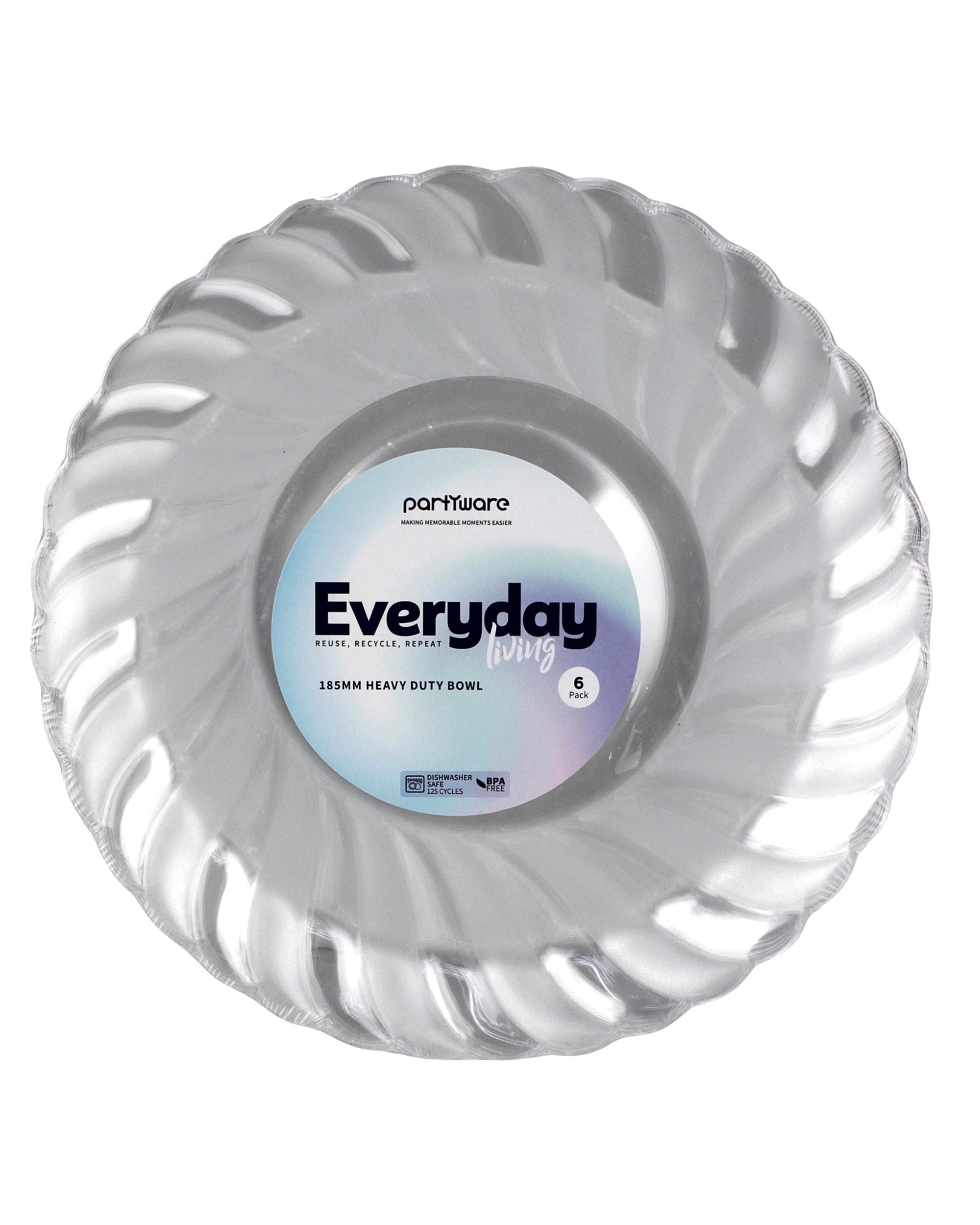 2 Partyware Everyday Living Clear Scalloped Bowls Pack of 6 - Clear, 2 of 3