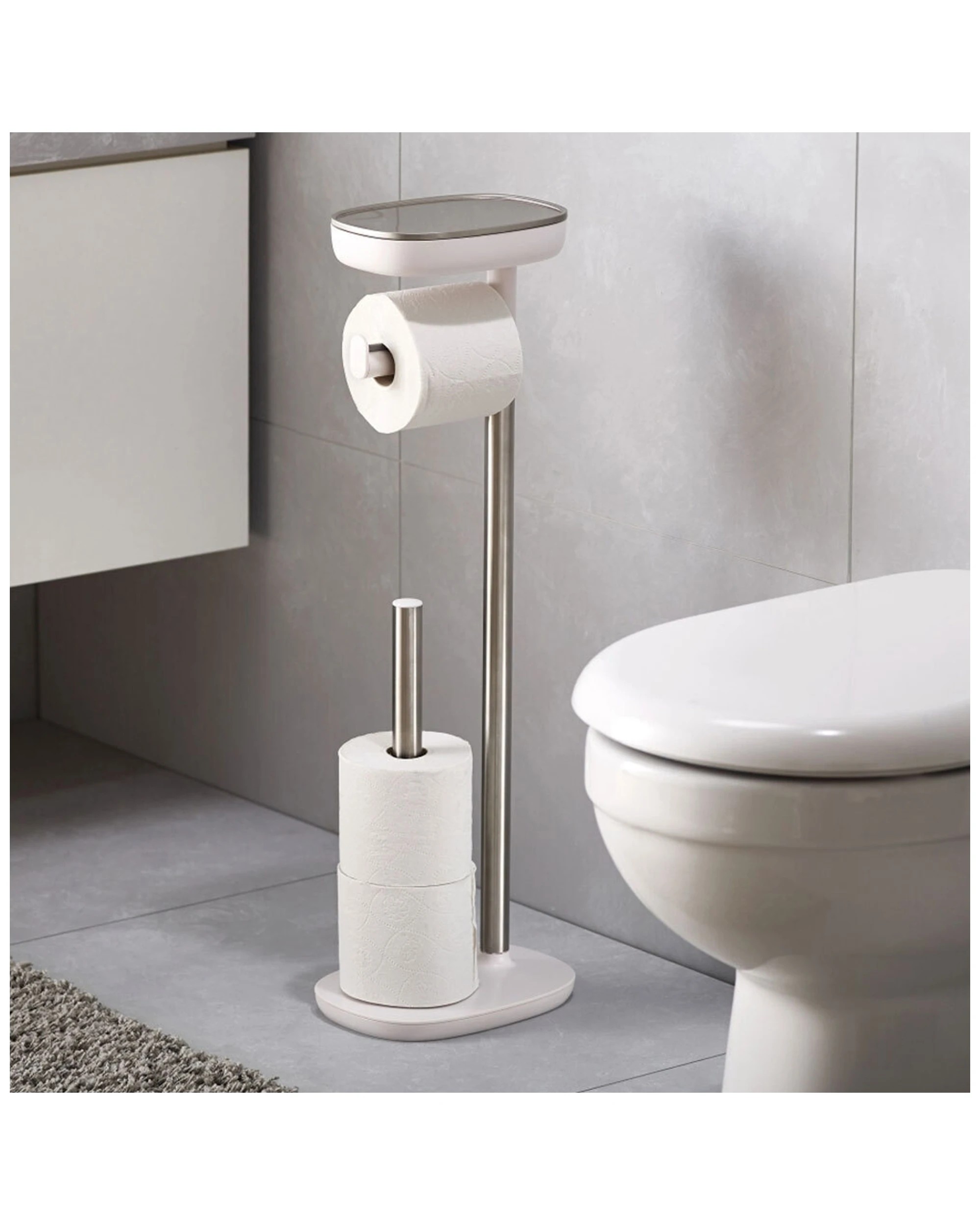 3 Joseph Joseph Easy-store Toilet Paper Stand Steel Storage Organiser 68cm
 - Silver, 3 of 7